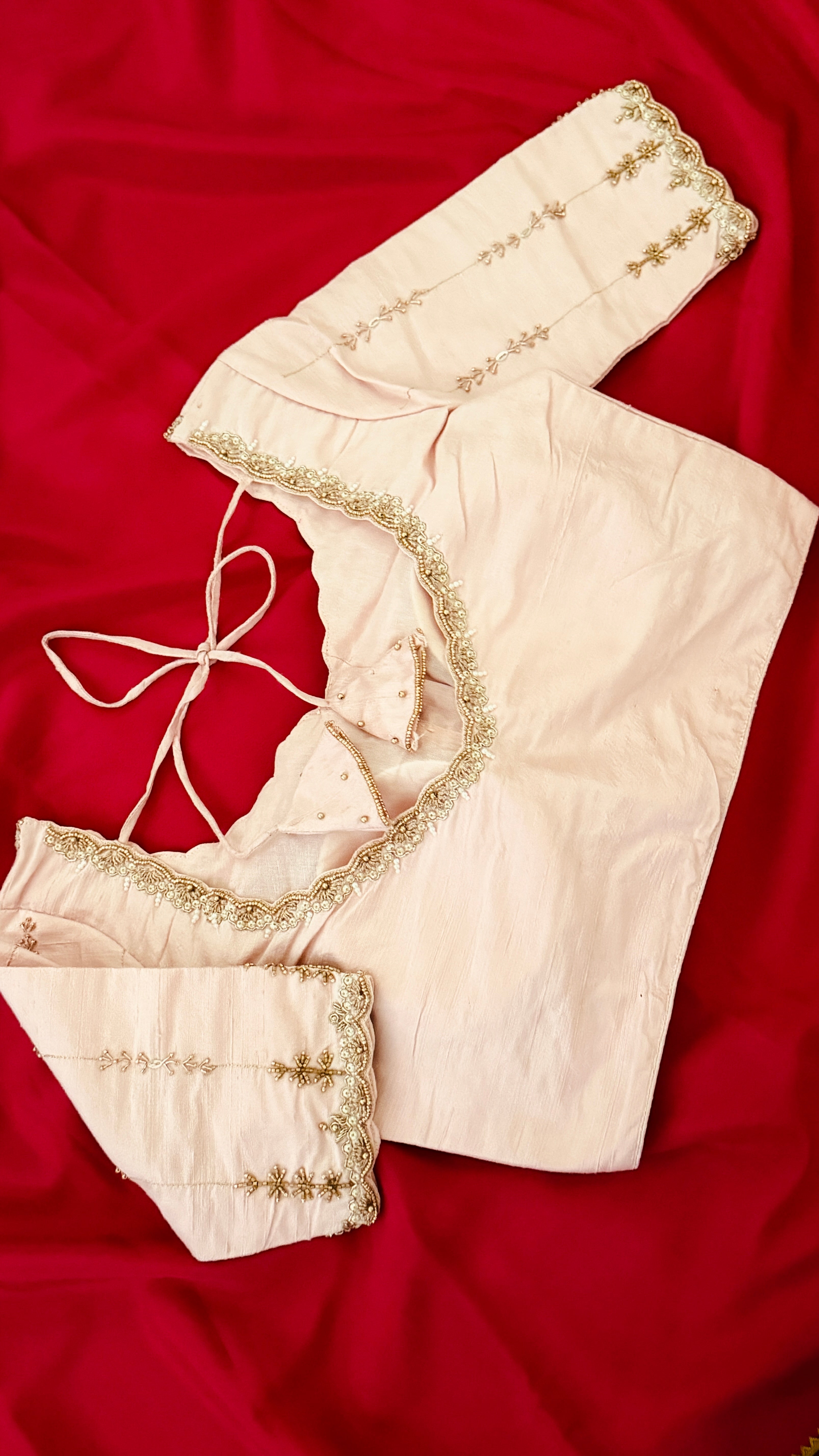 Baby Pink Vine Sleeve Blouse