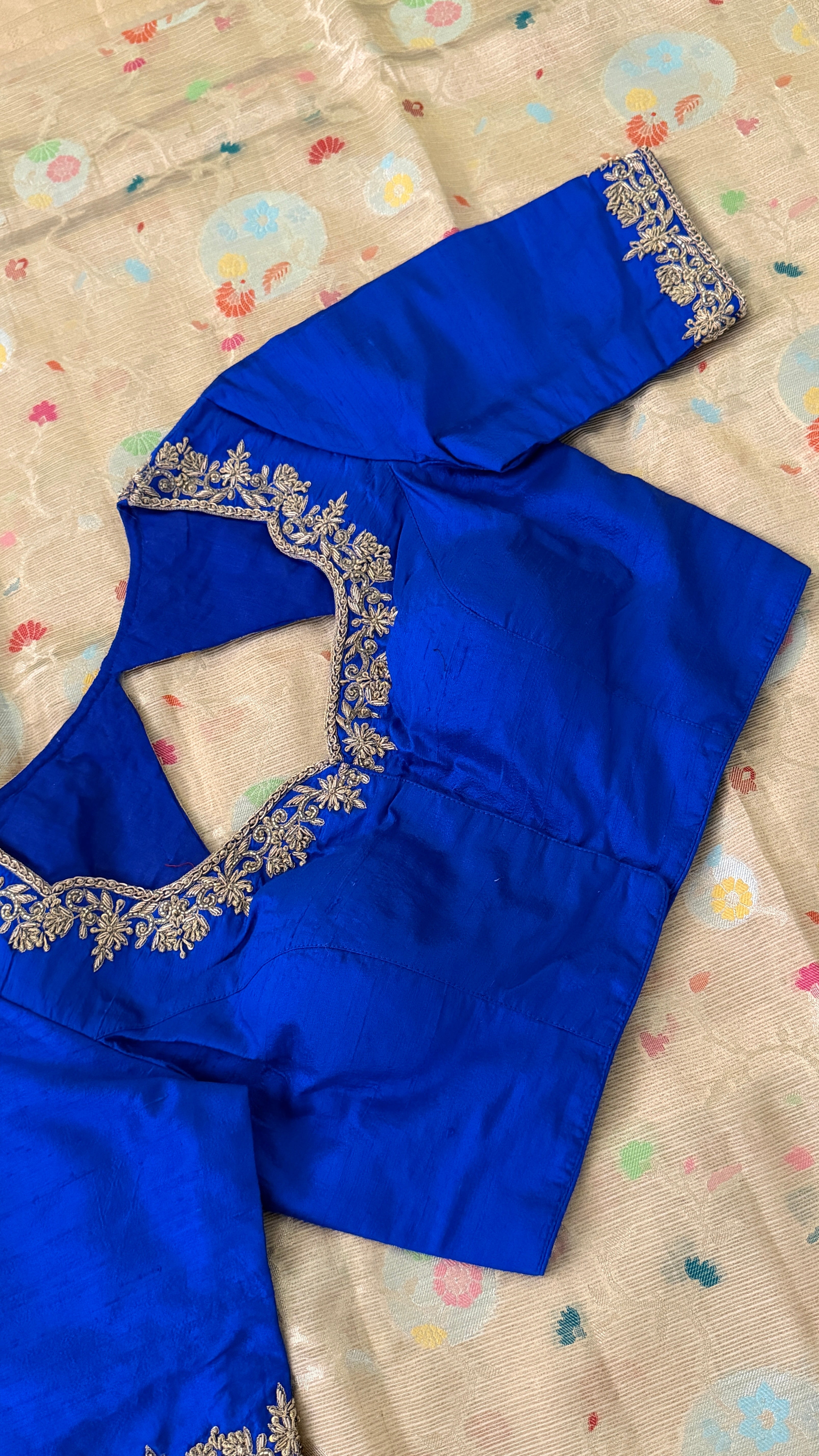 Royal Blue Zardosi Blouse