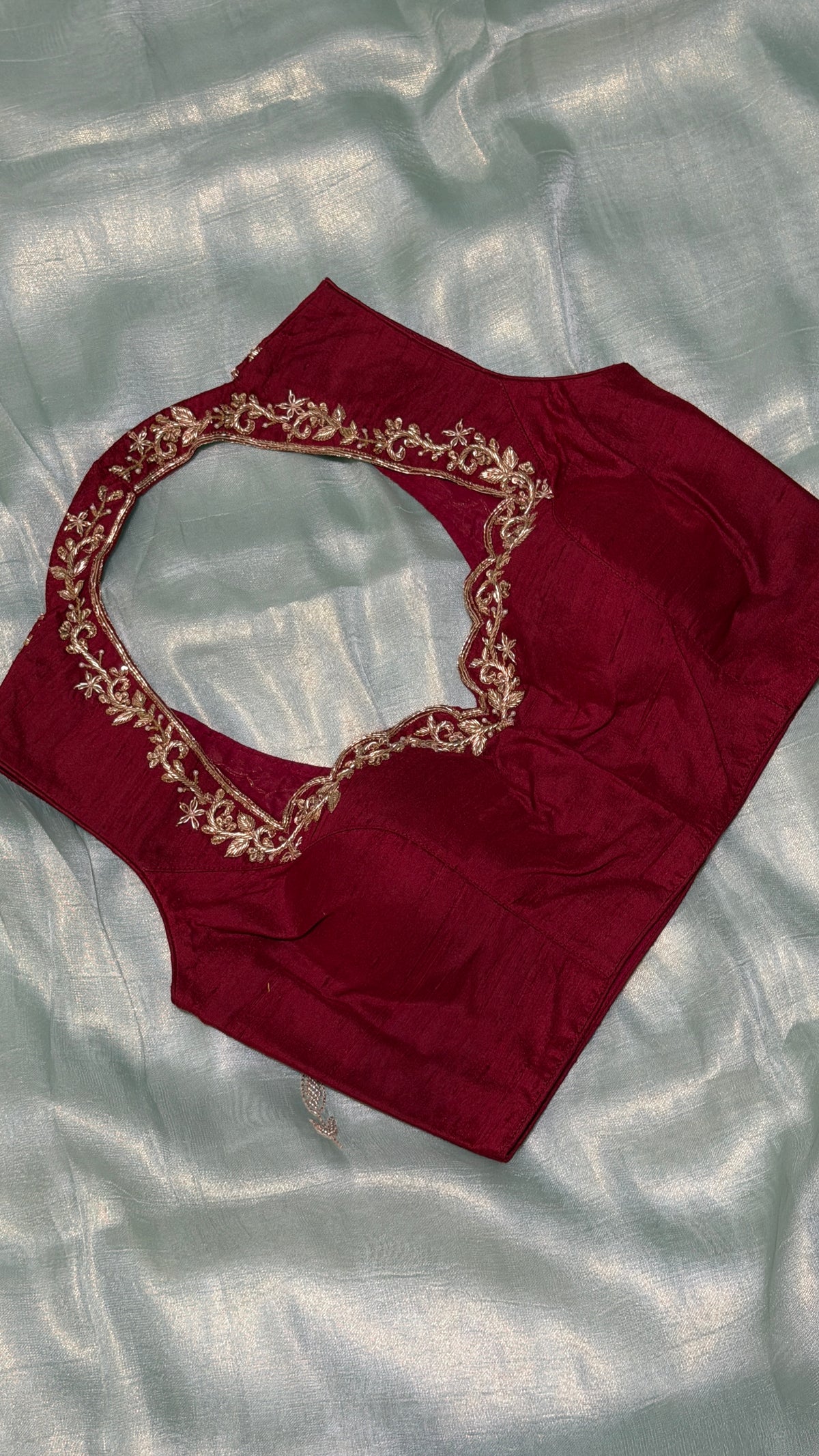 Maroon Raw Silk Blouse