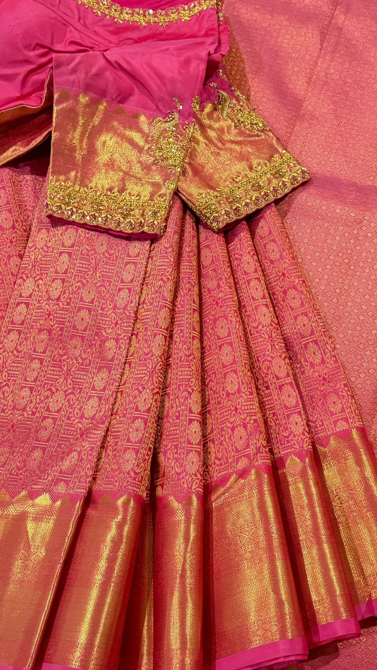 Pink Kanchi Silk Saree
