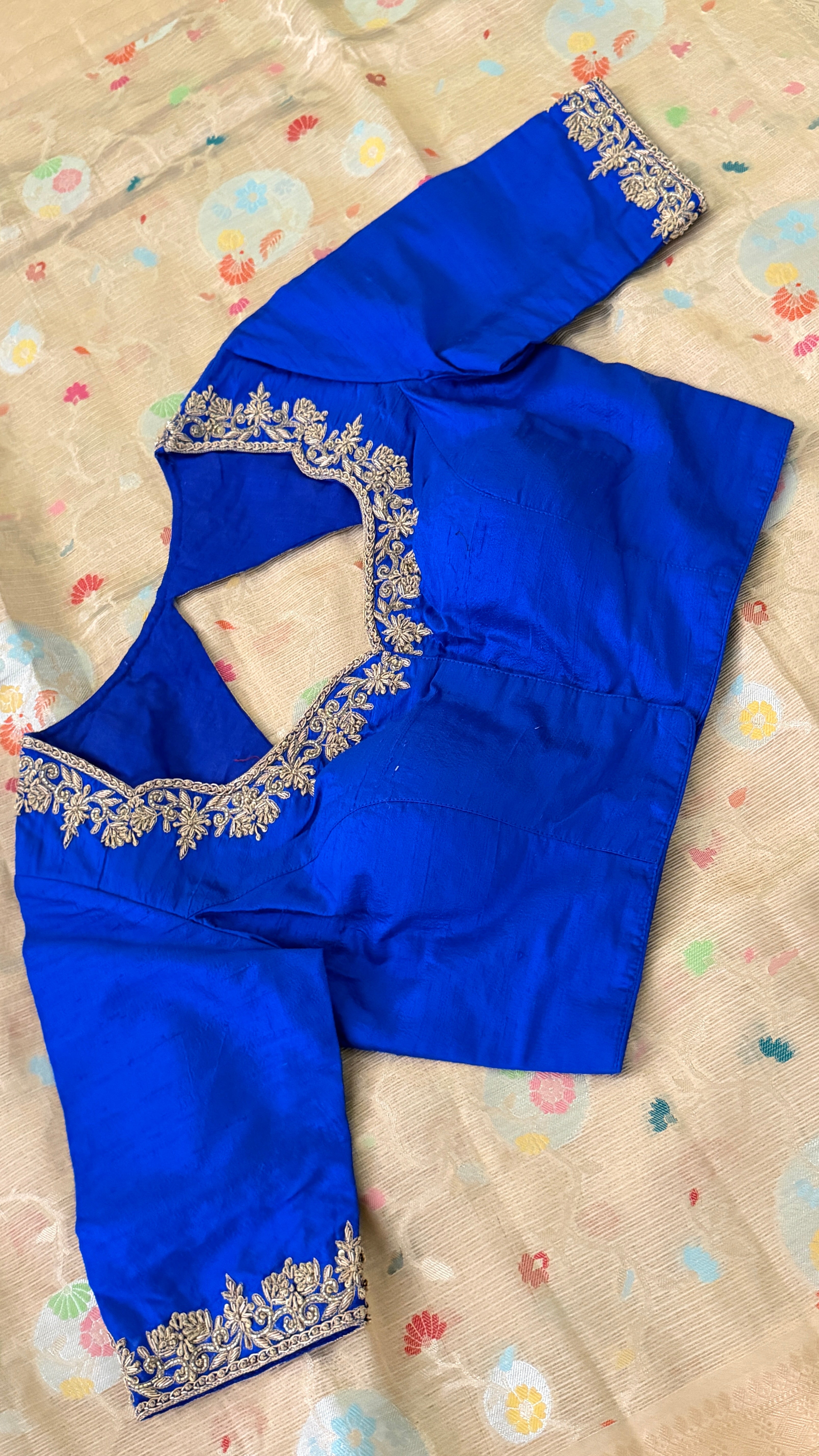 Royal Blue Zardosi Blouse
