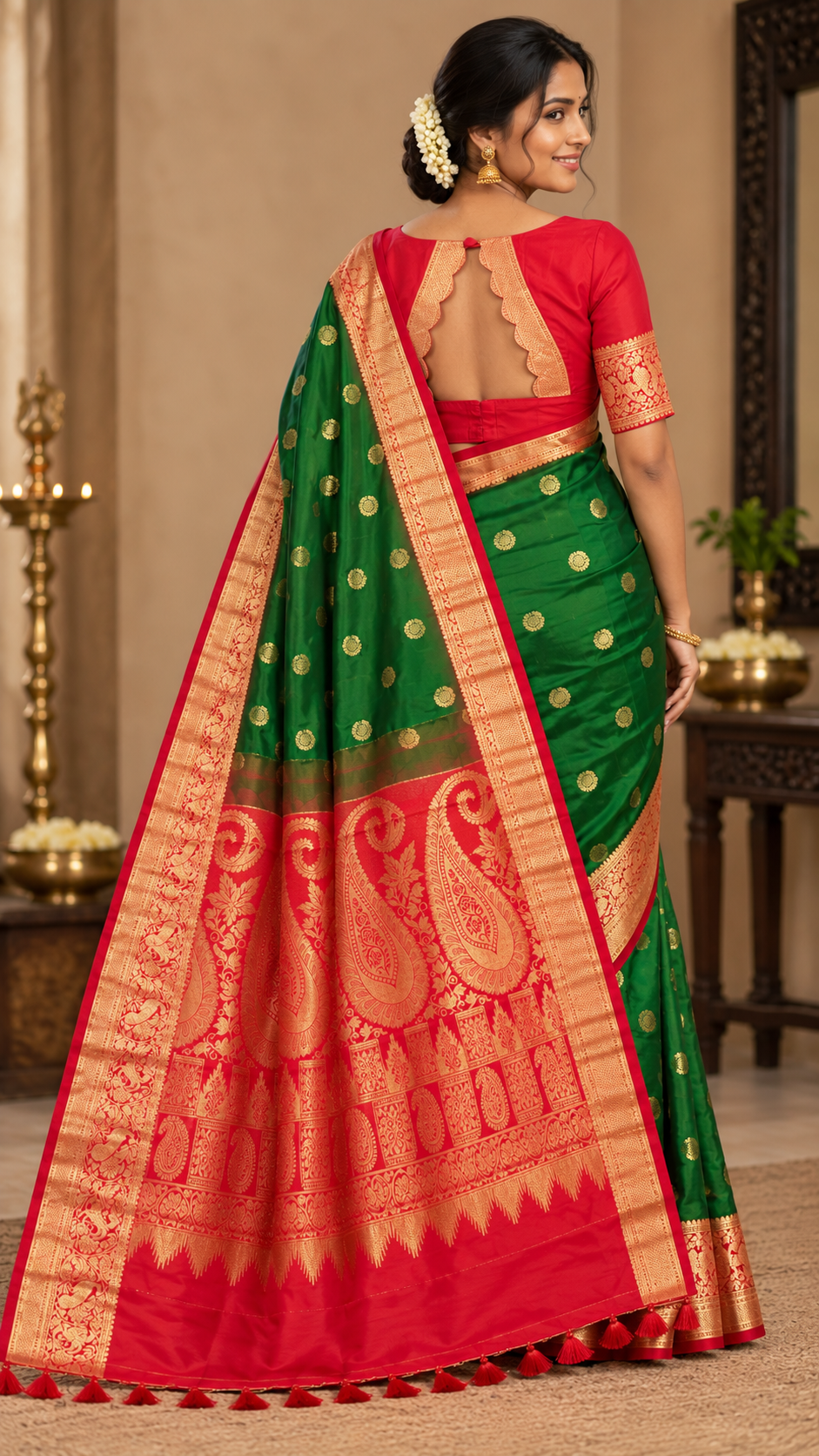 Emerald Green Kanchi Silk Saree