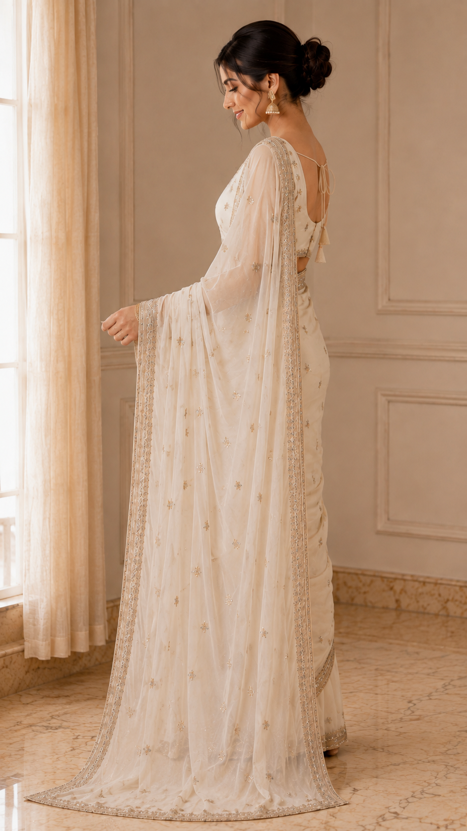 Off White Organza Saree