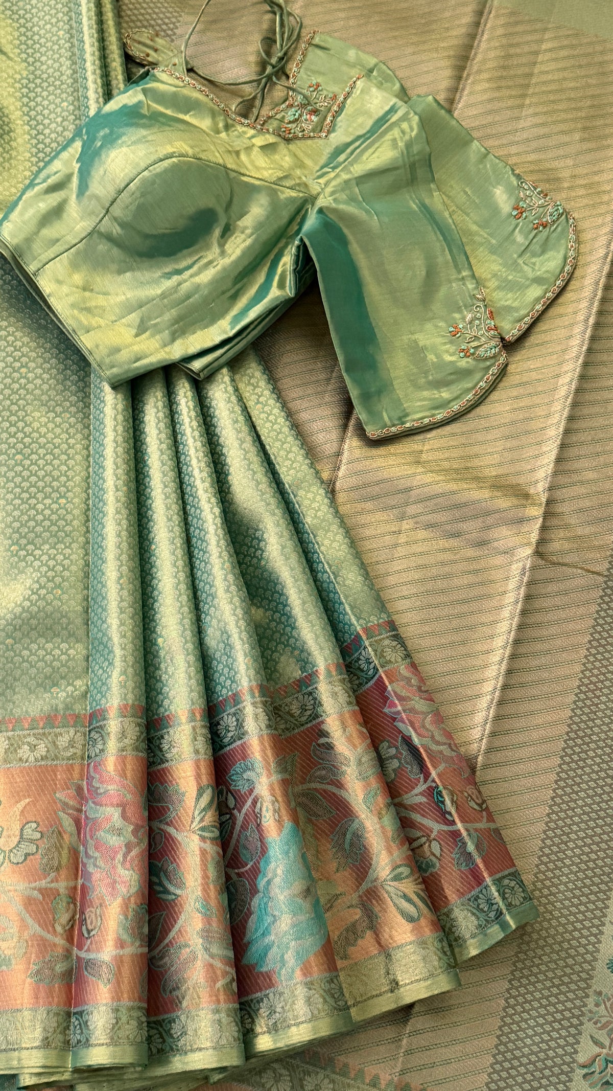 Soft Mint Green Kanchi Silk Saree
