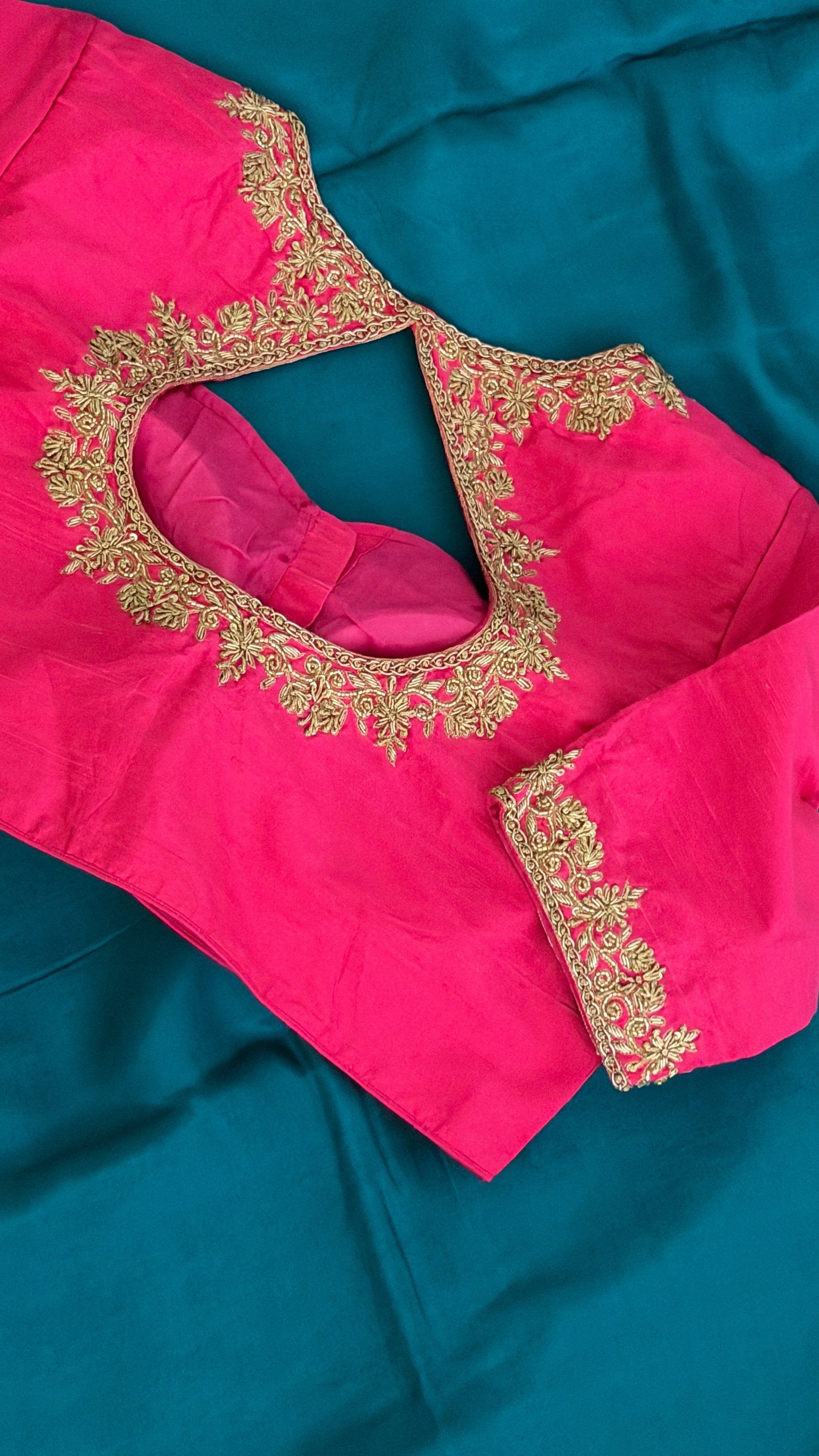Hot Pink Zardosi Blouse
