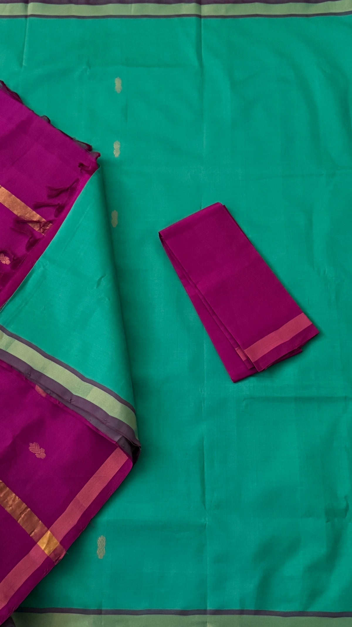 Teal Venkatagiri Seiko Saree