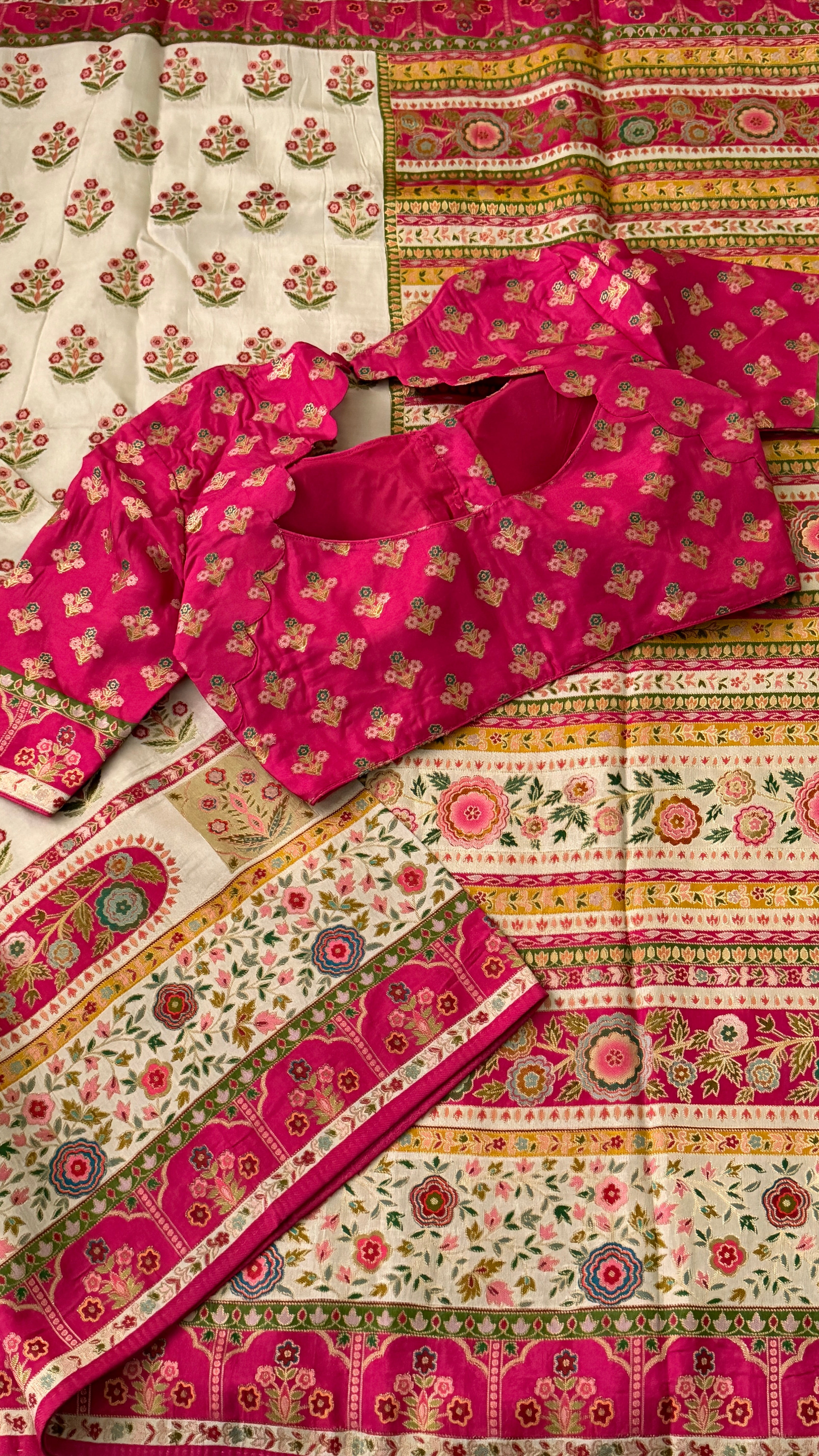 White Munga Silk Saree