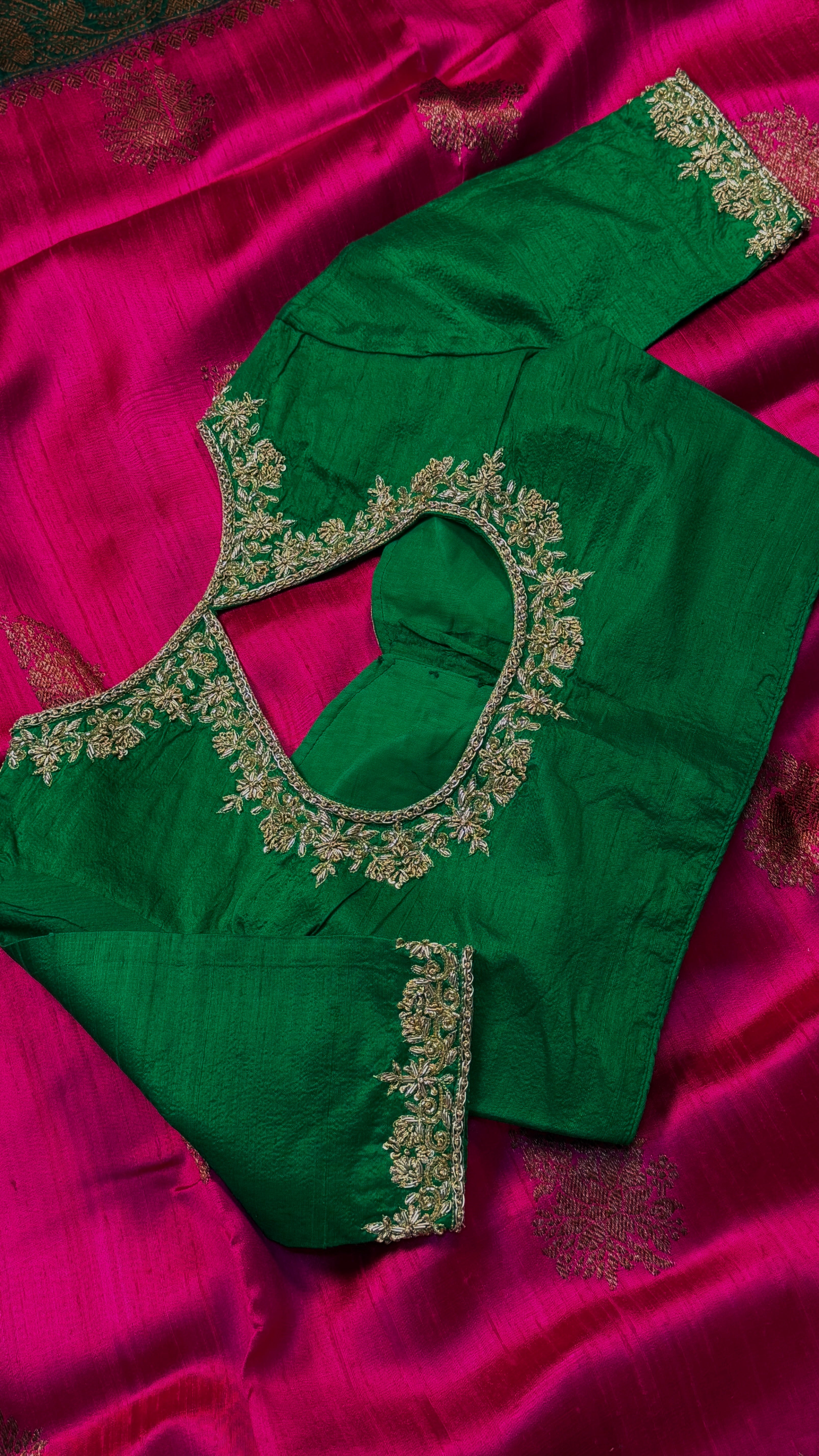 Bottle Green Zardosi Blouse
