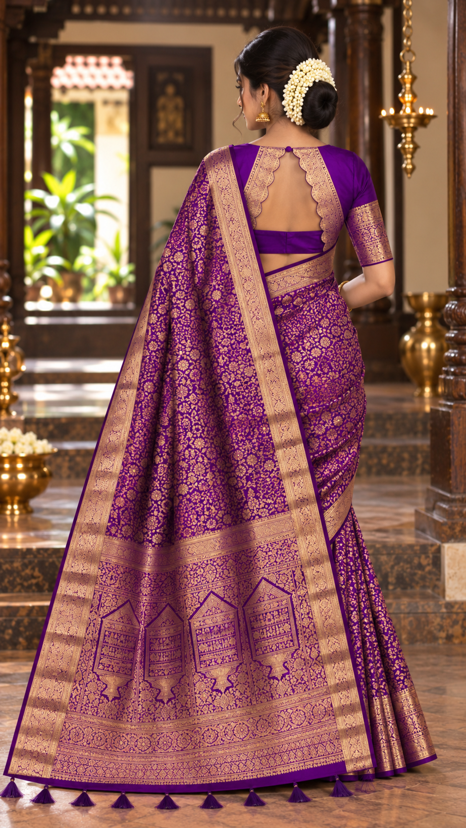 Violet Kanchi Silk Saree