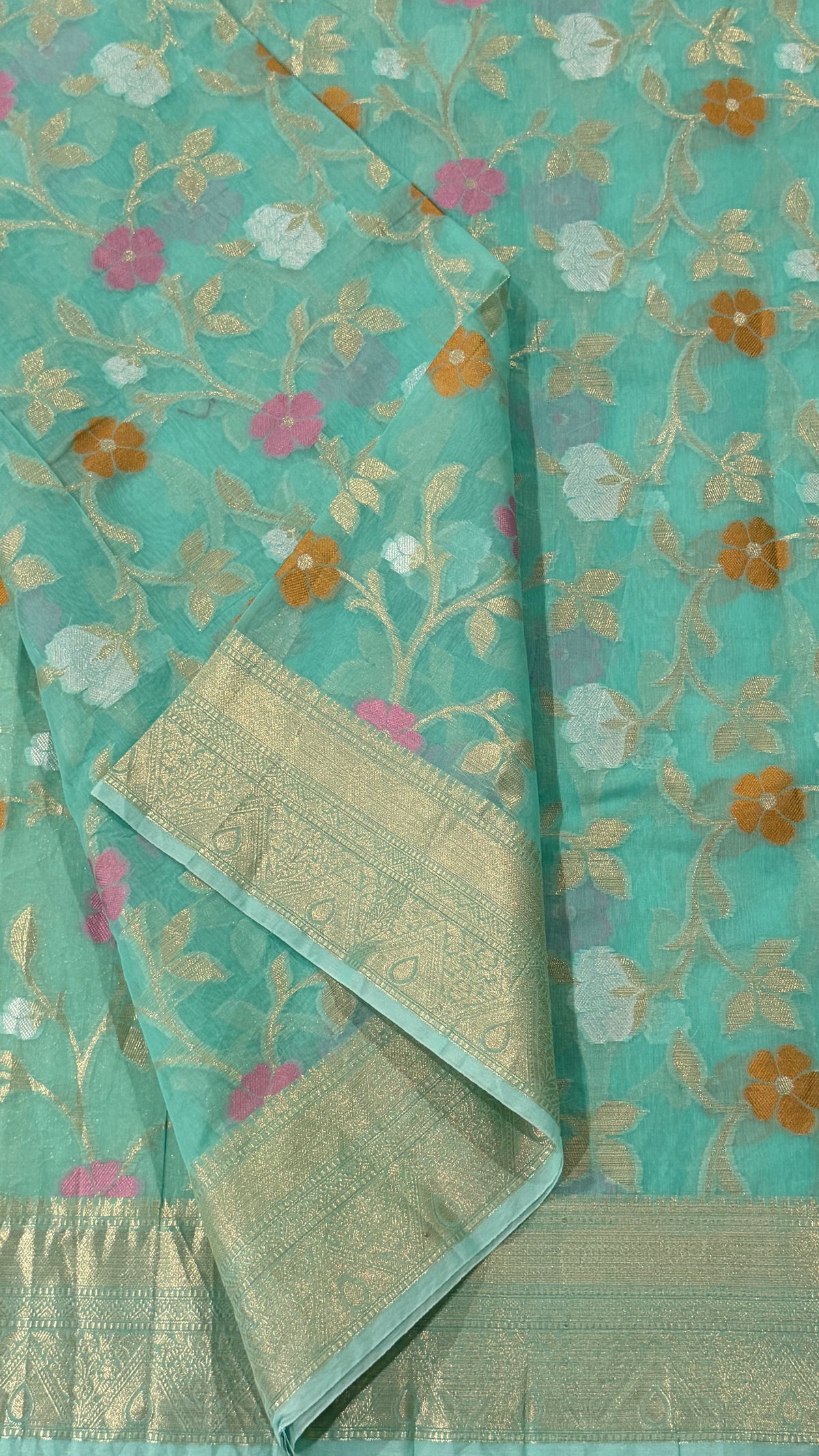 Blue Chanderi Silk Saree