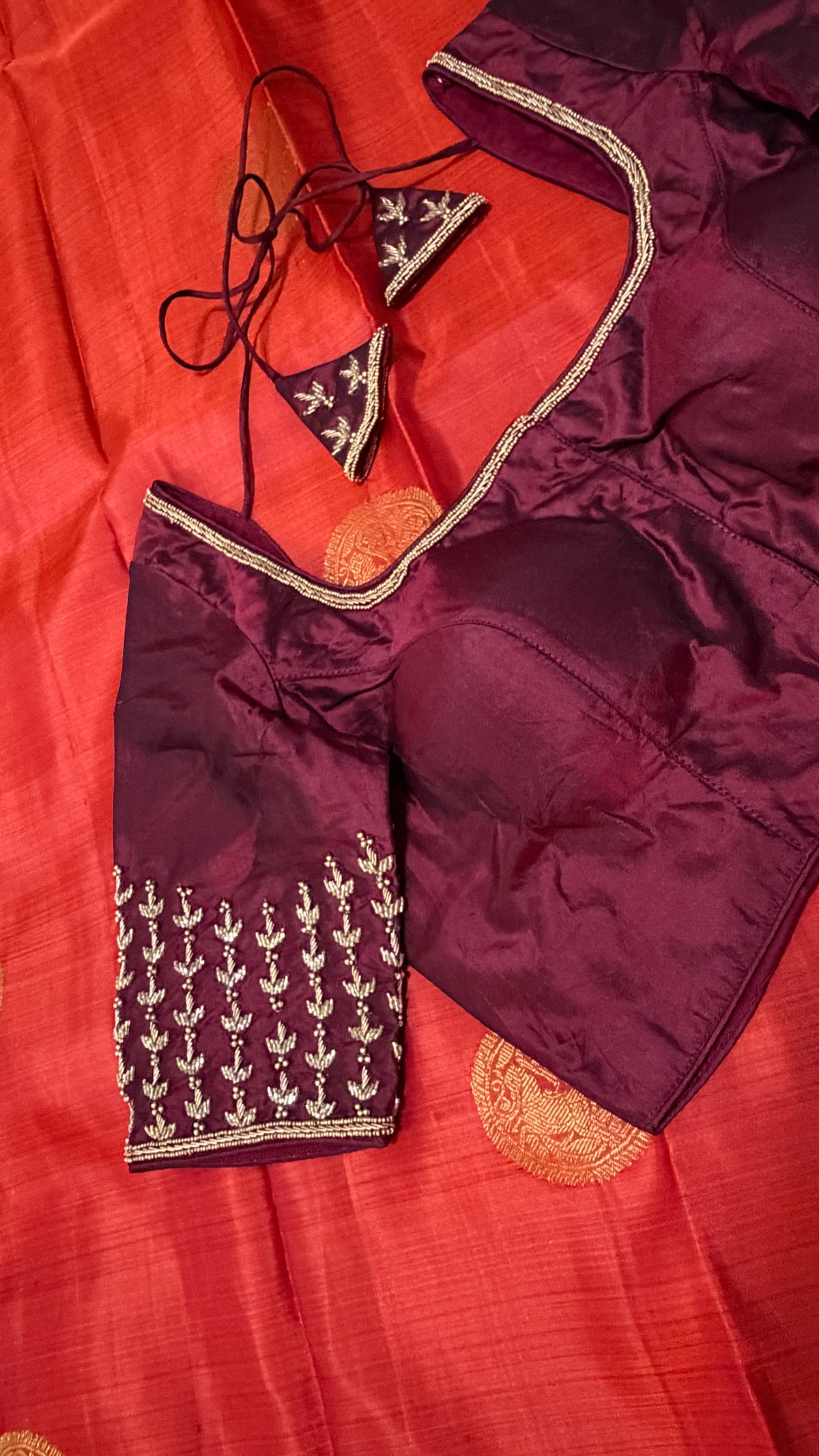Wine-Plum Pure Silk Blouse