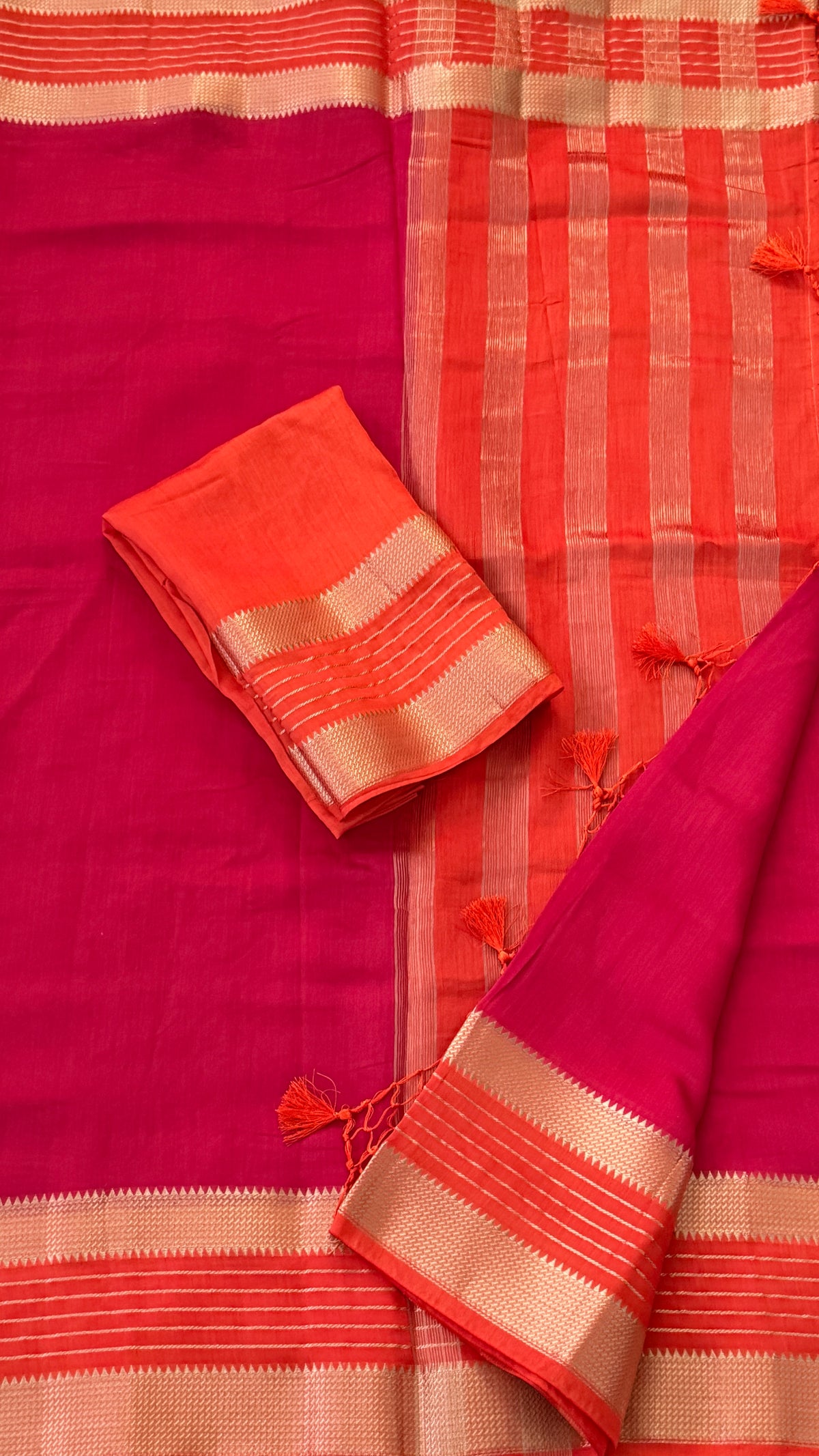Red Soft Cotton Saree