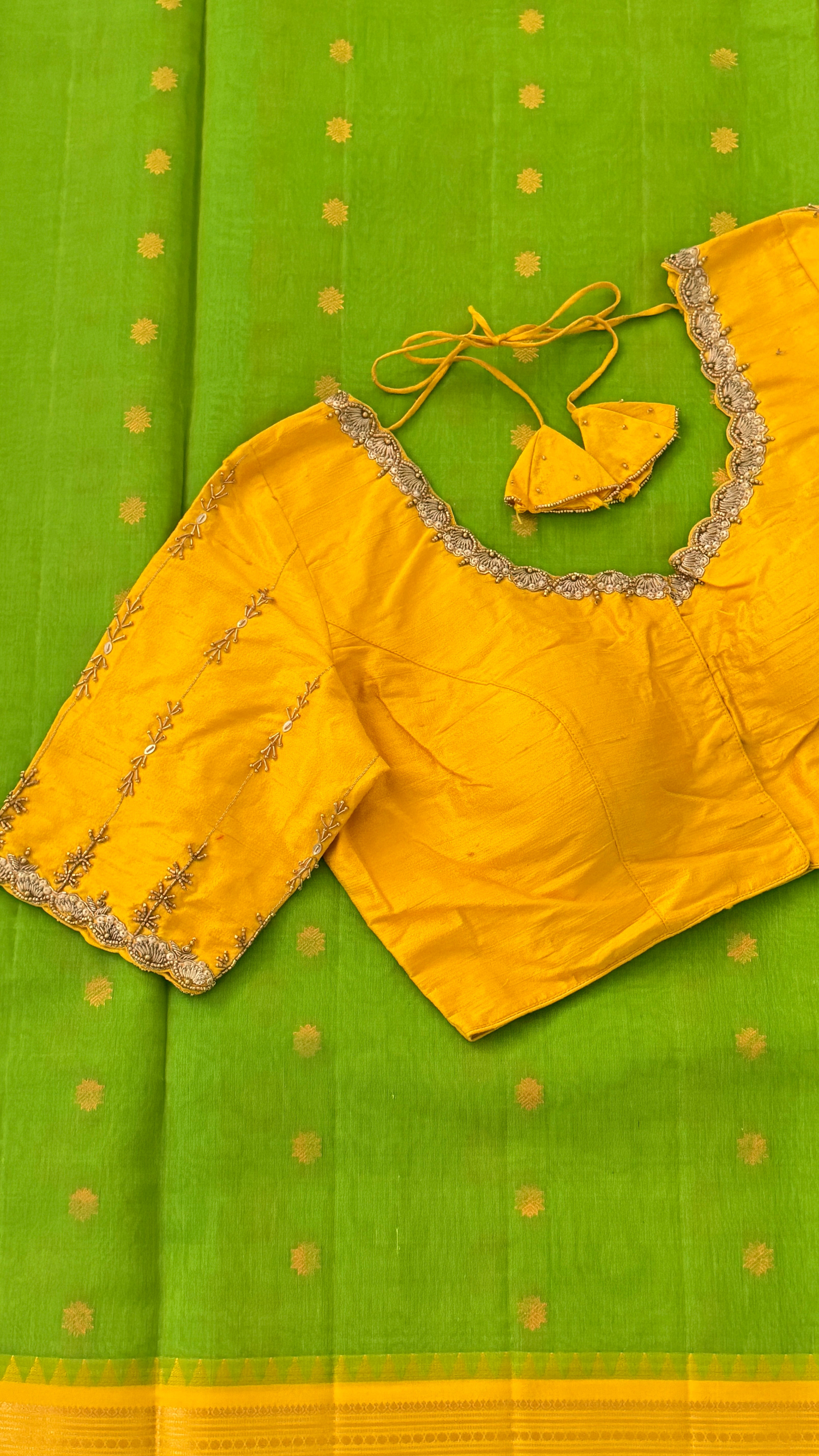 Yellow Vine Sleeve Blouse