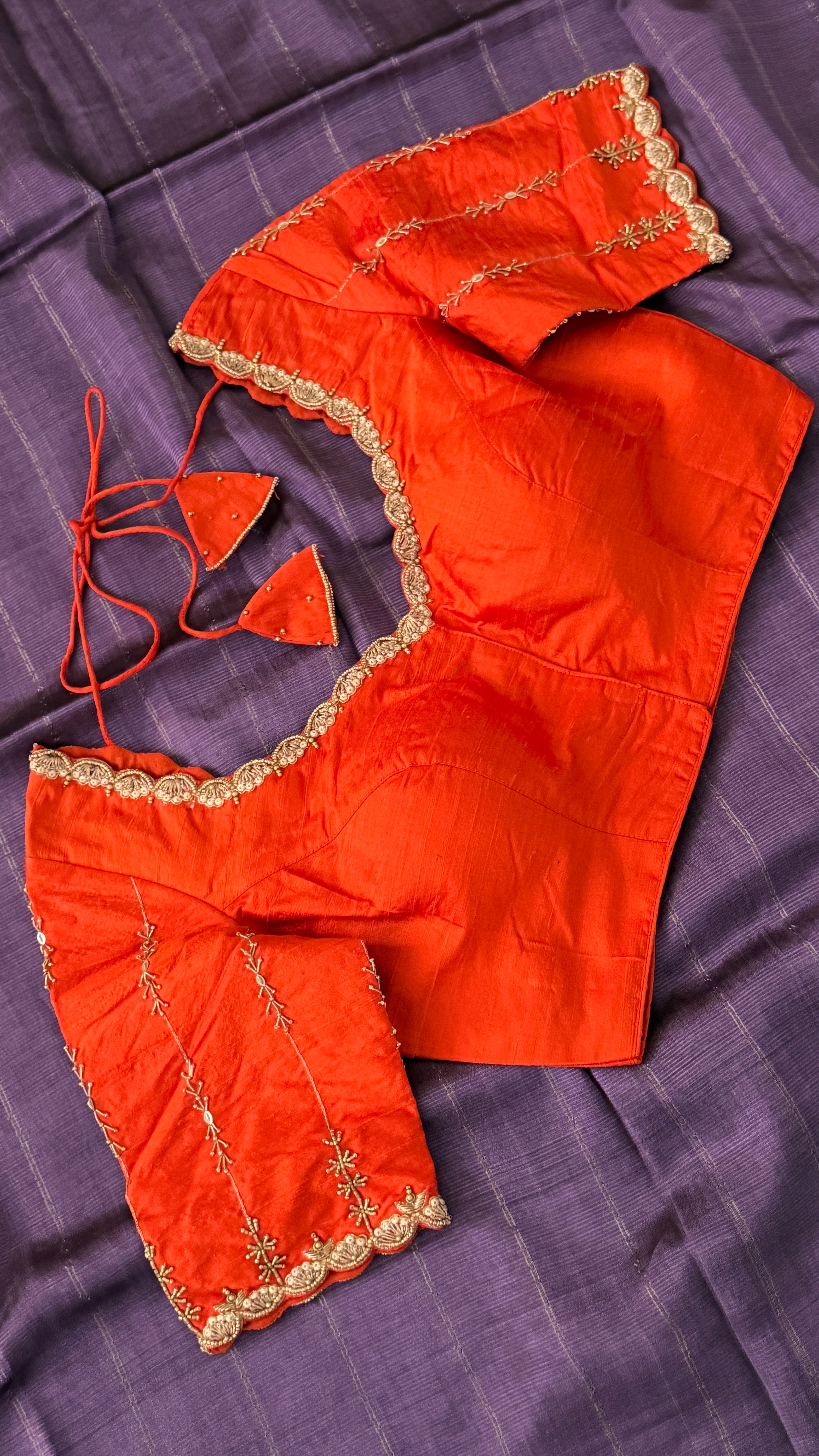 Orange Vine Sleeve Blouse