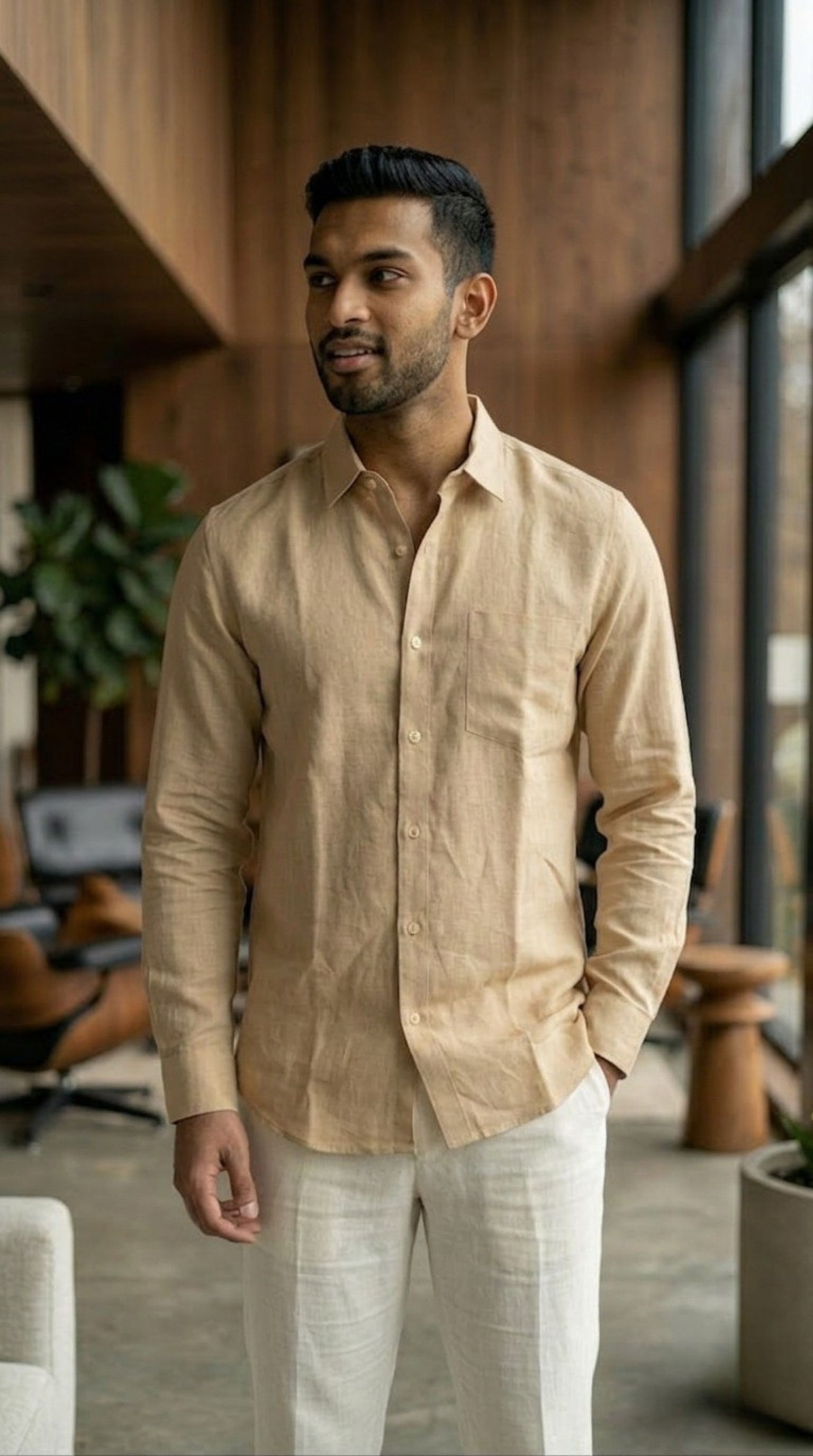 Beige Linen Shirt