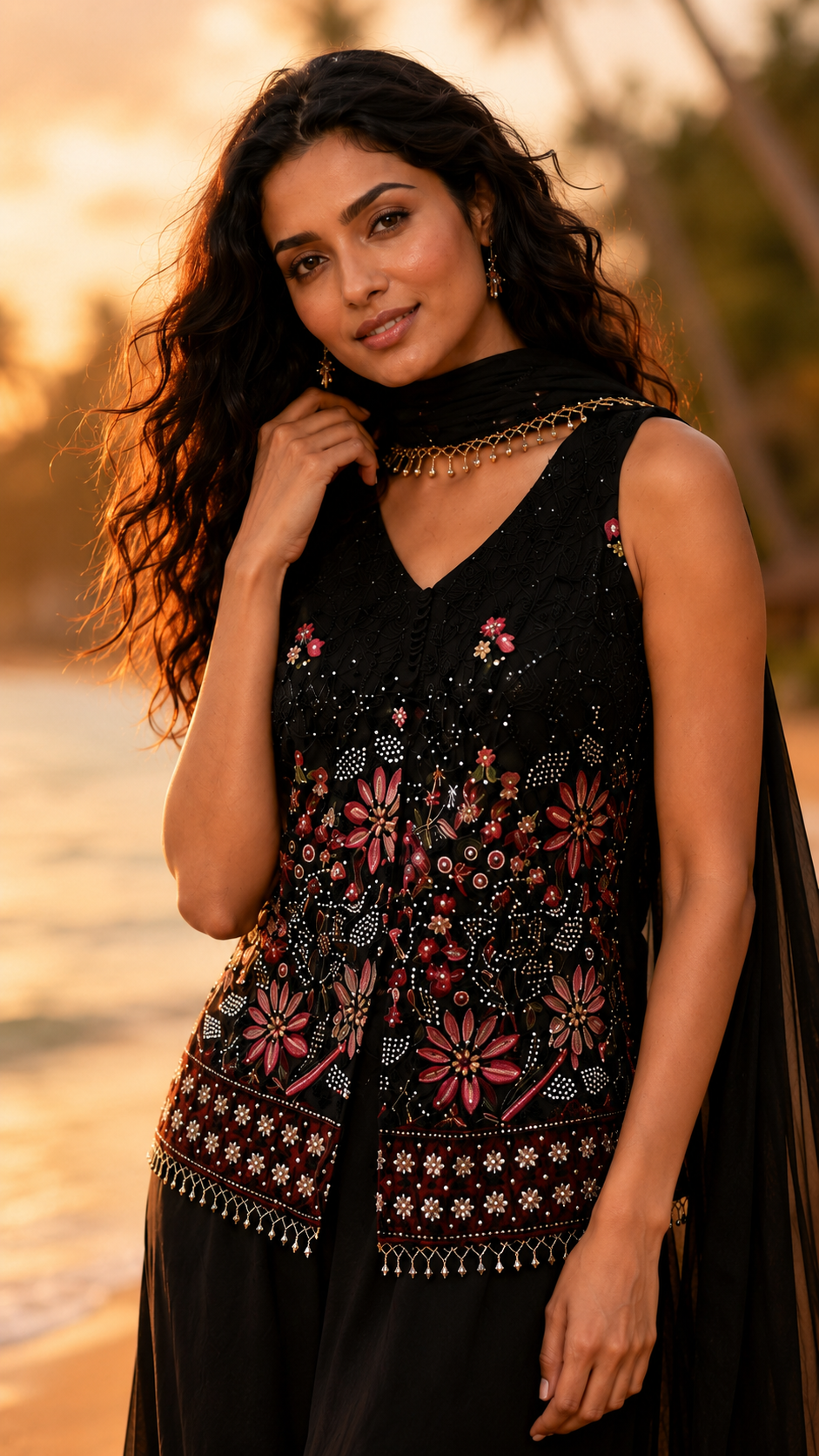 Black Georgette Sharara Suit