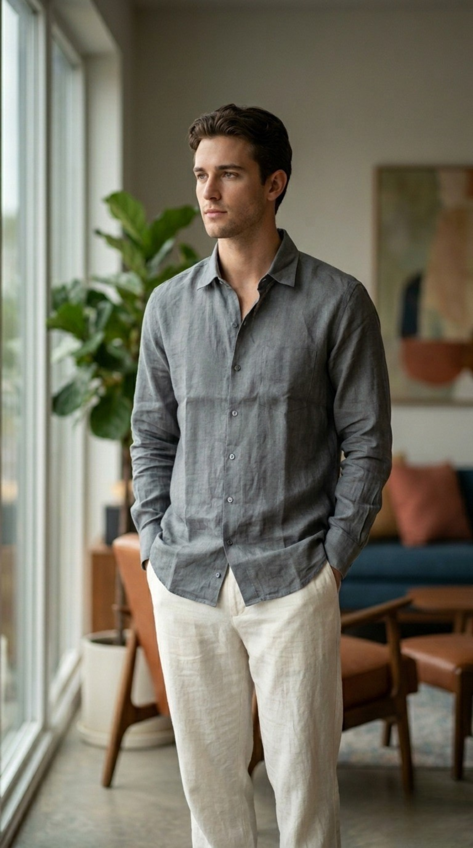 Grey Linen Shirt