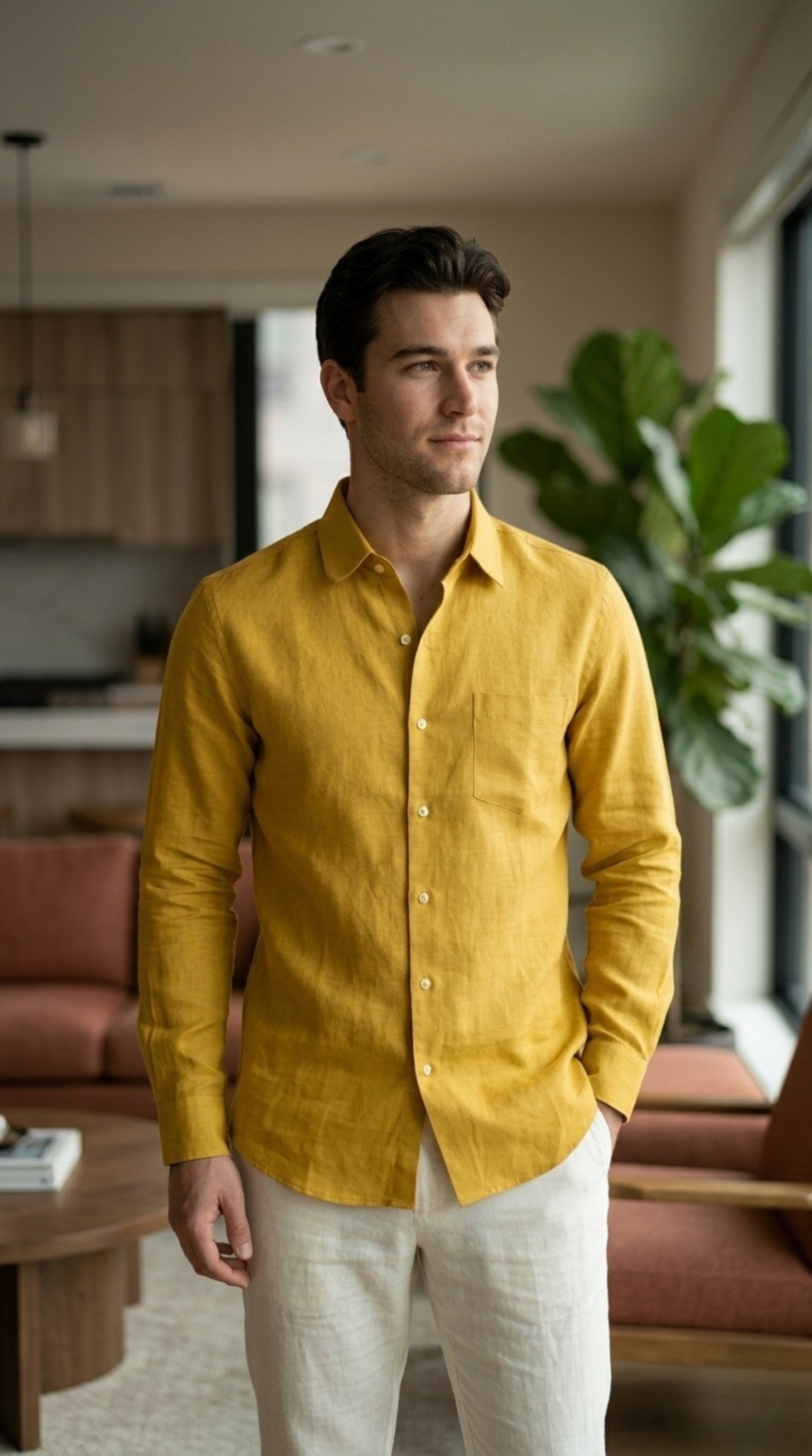 Mustard Linen Shirt