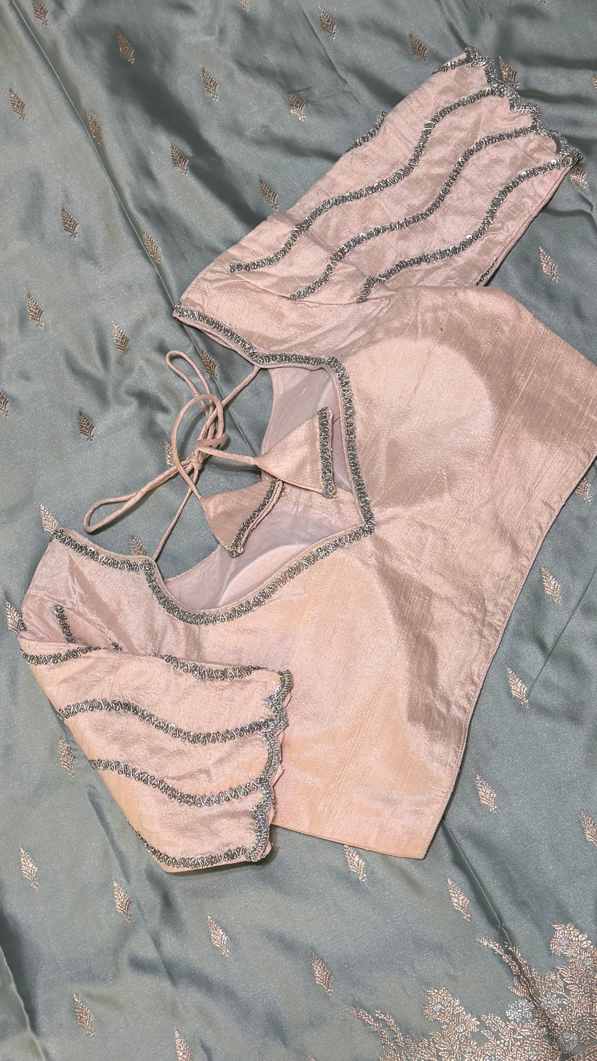 Blush Pink Raw Silk Blouse