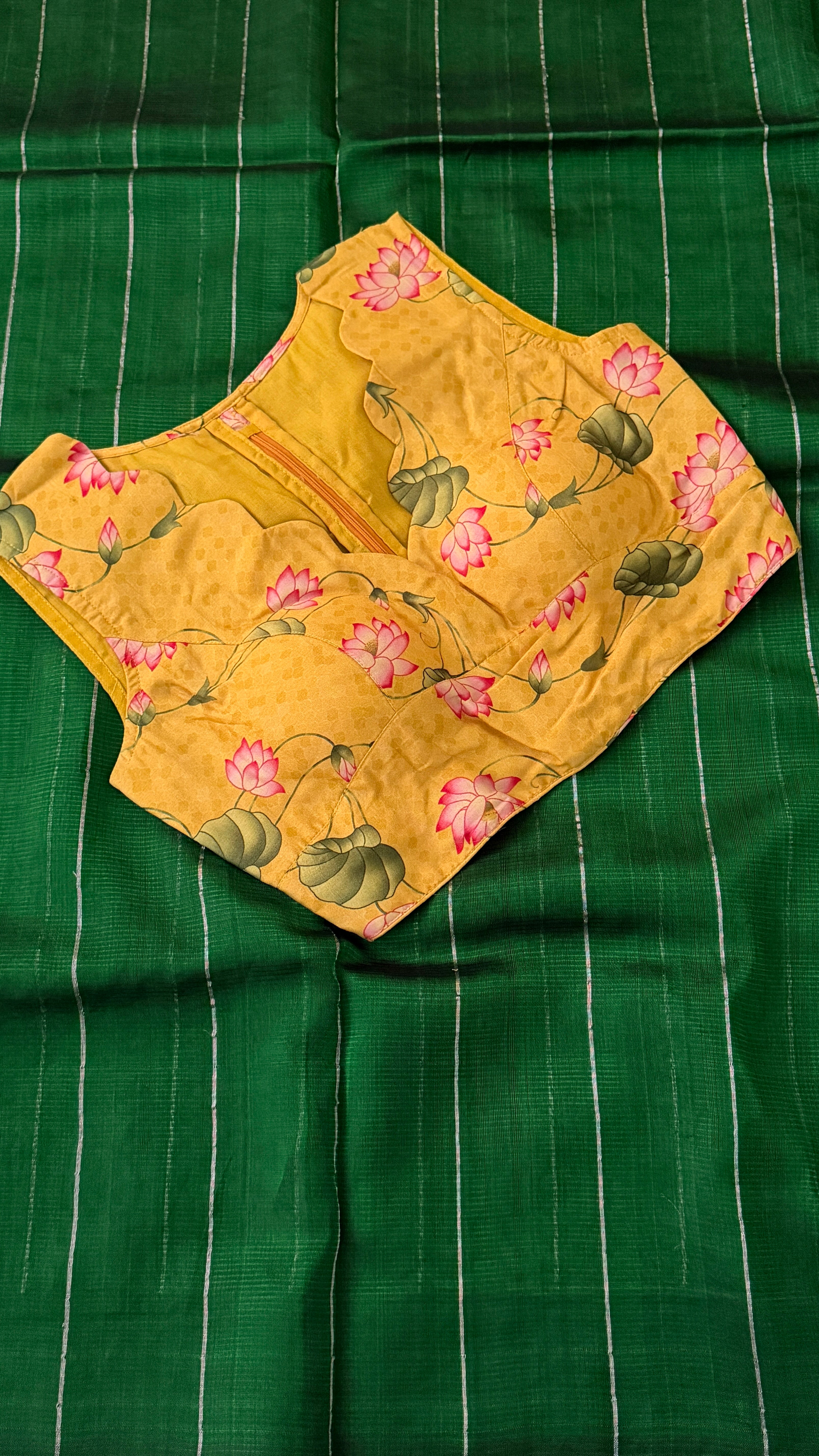 Yellow Floral Printed Sleeveless Blouse