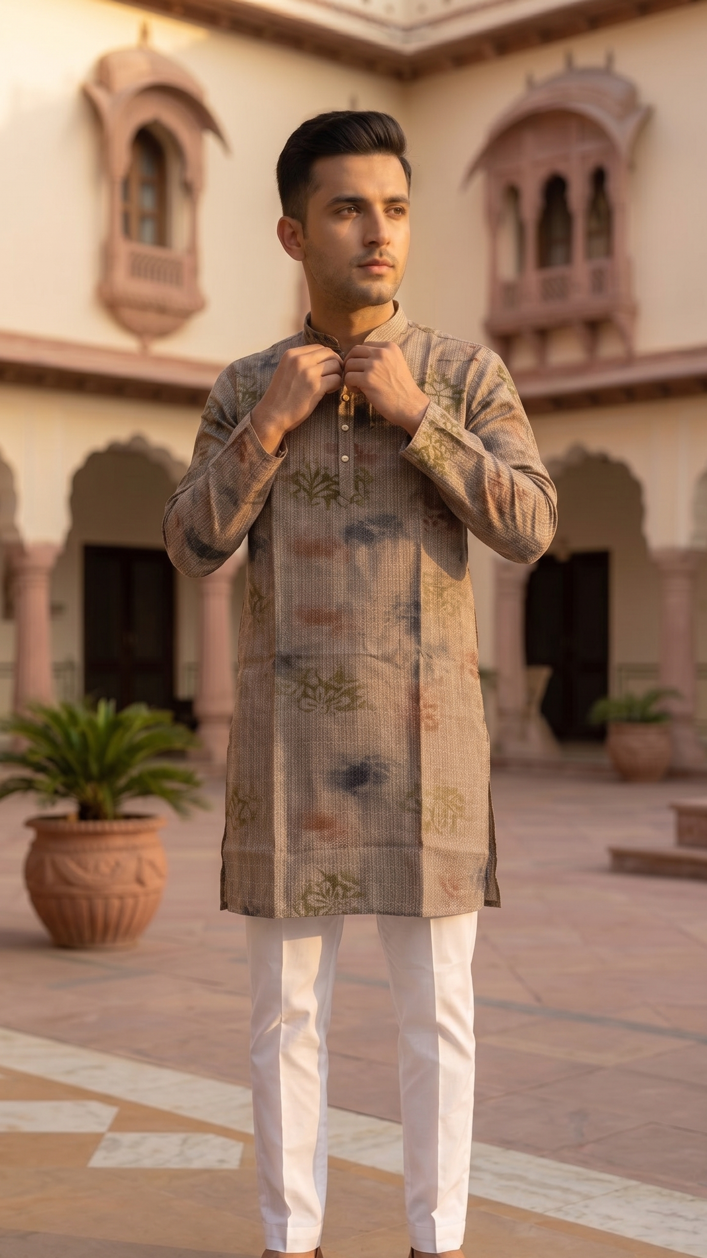 Elegant Beige Kurta Set