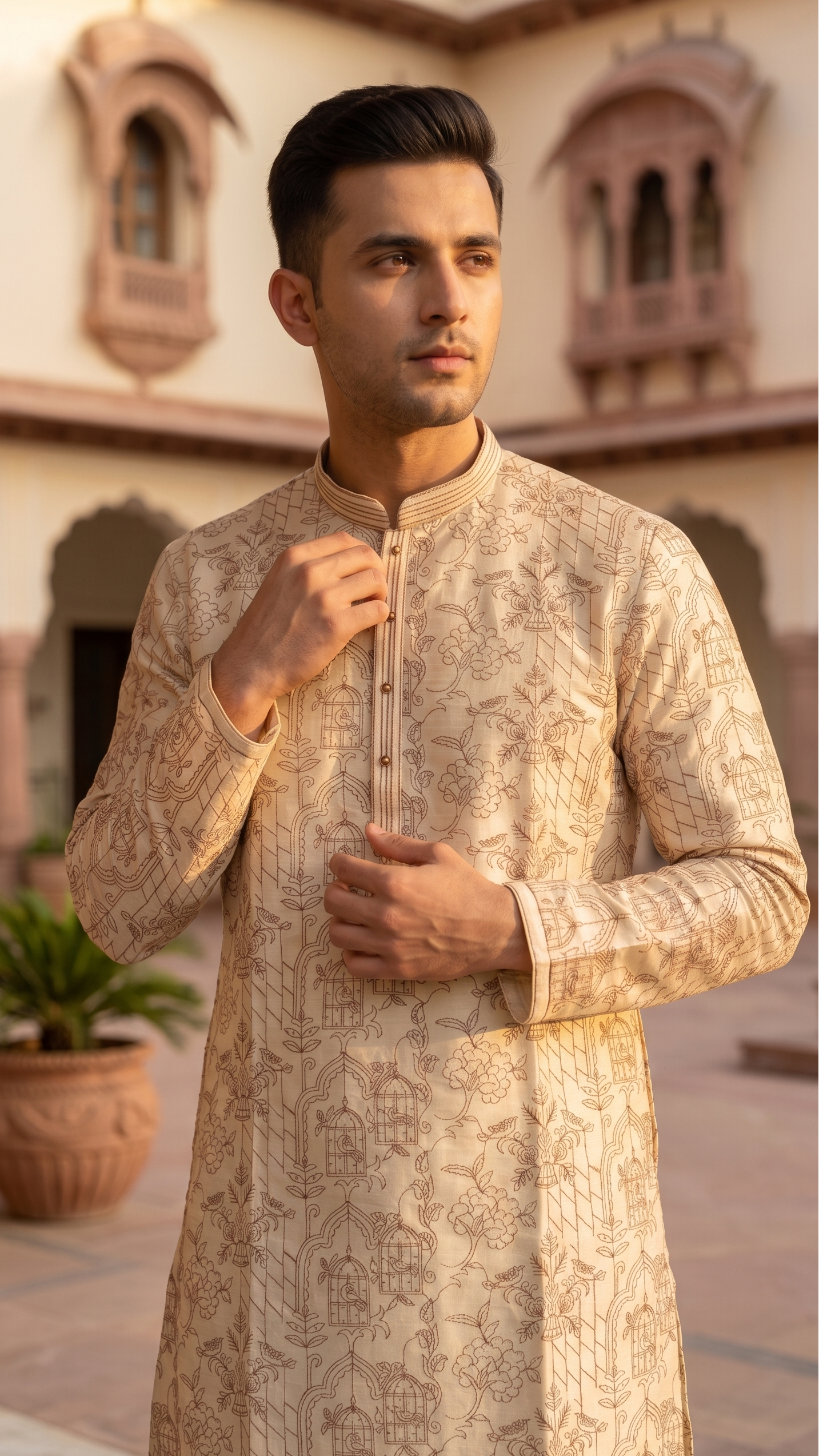 Elegant Off-White Kurta Set