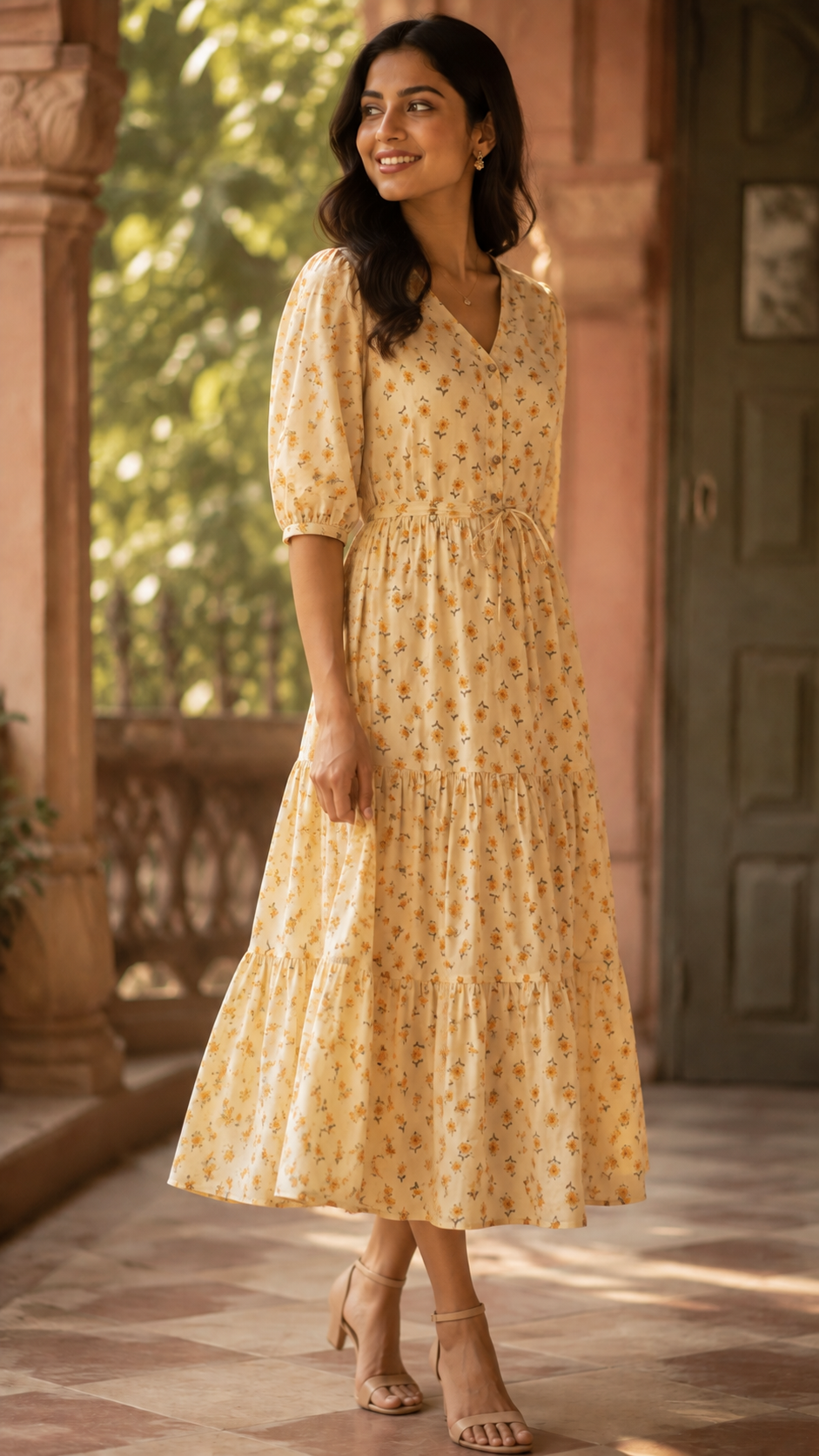 Yellow Cotton Midi