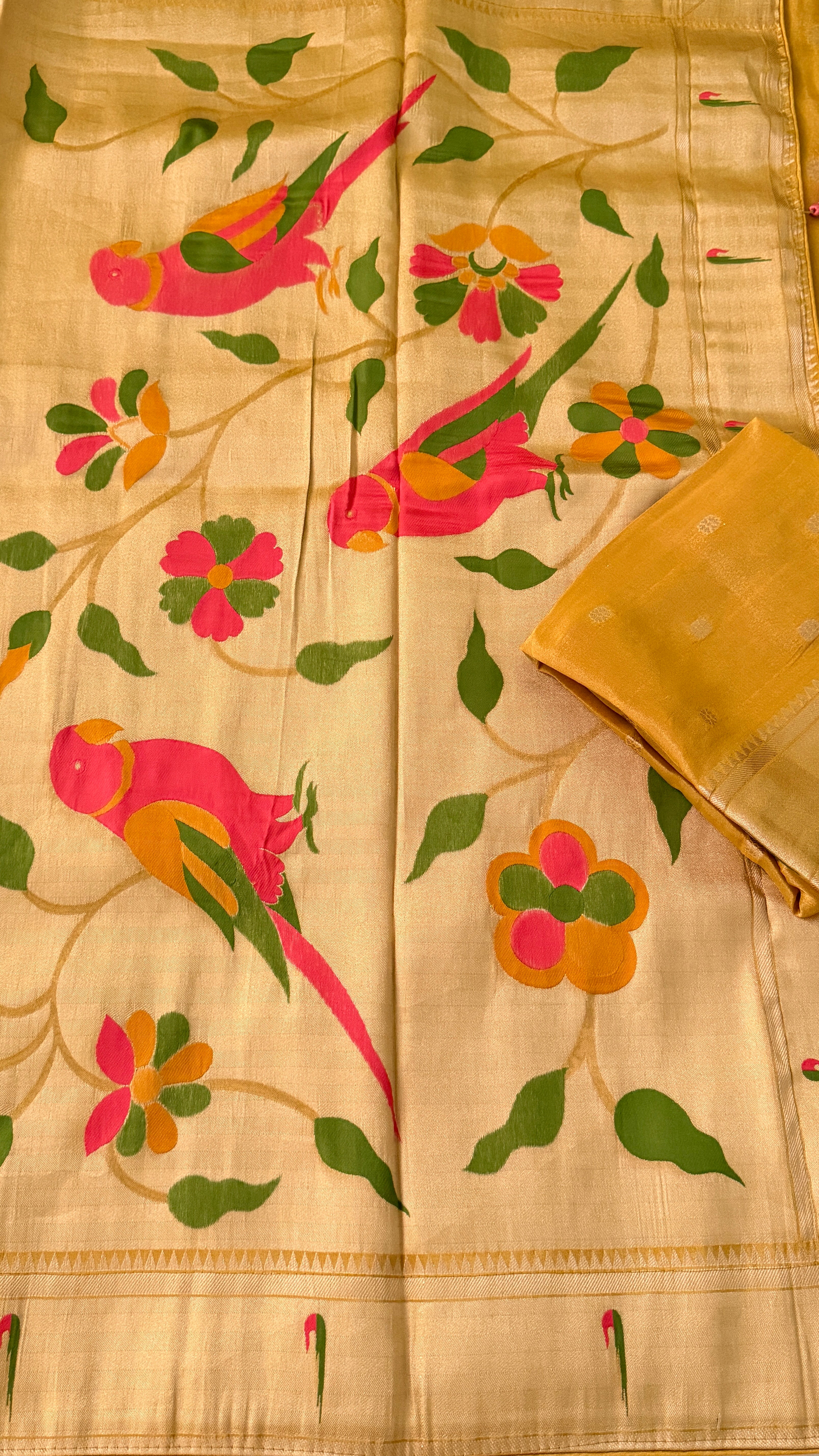Mustard Tissue Silk Saree