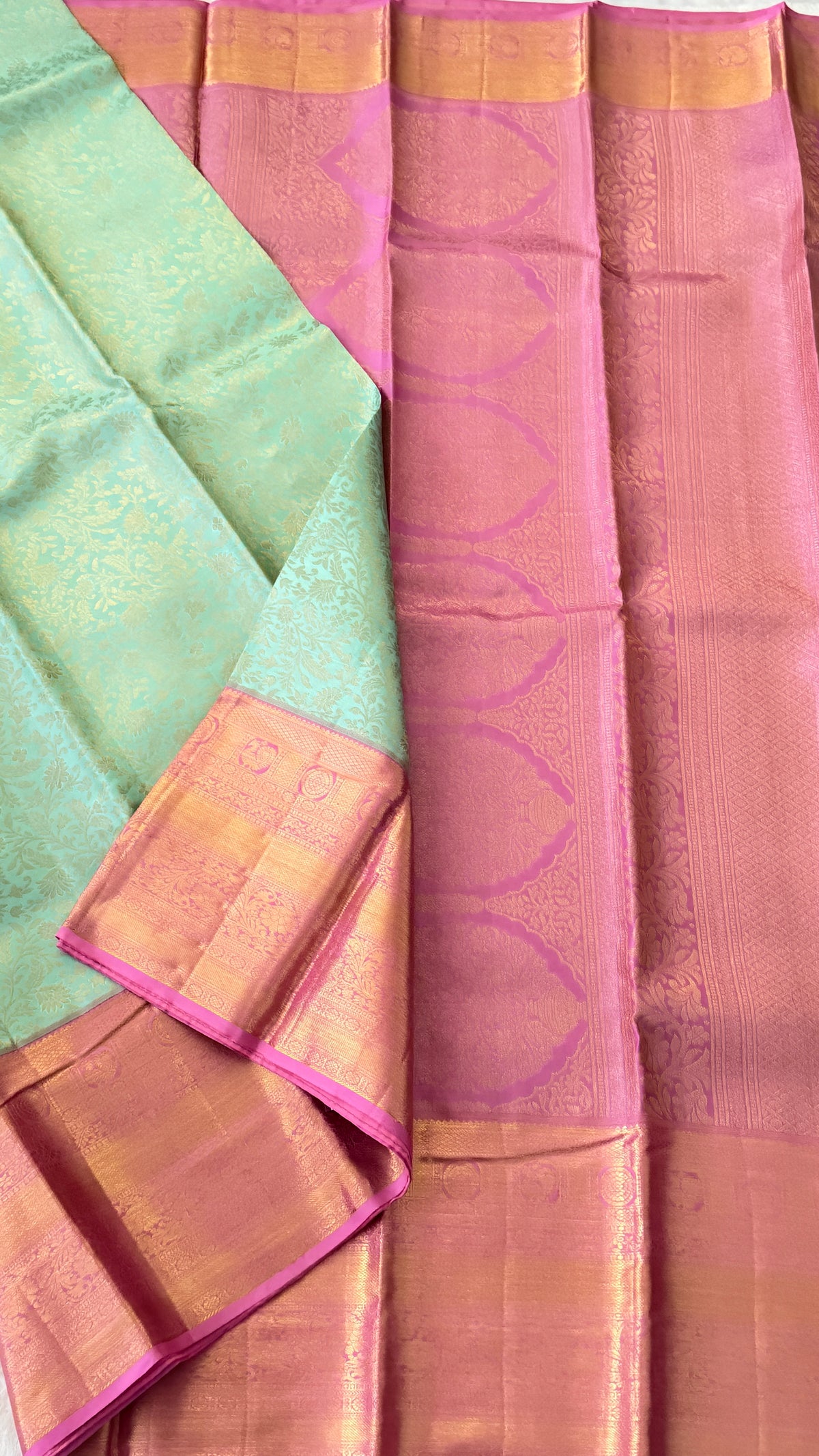 Mint Green Kanchi Silk Saree