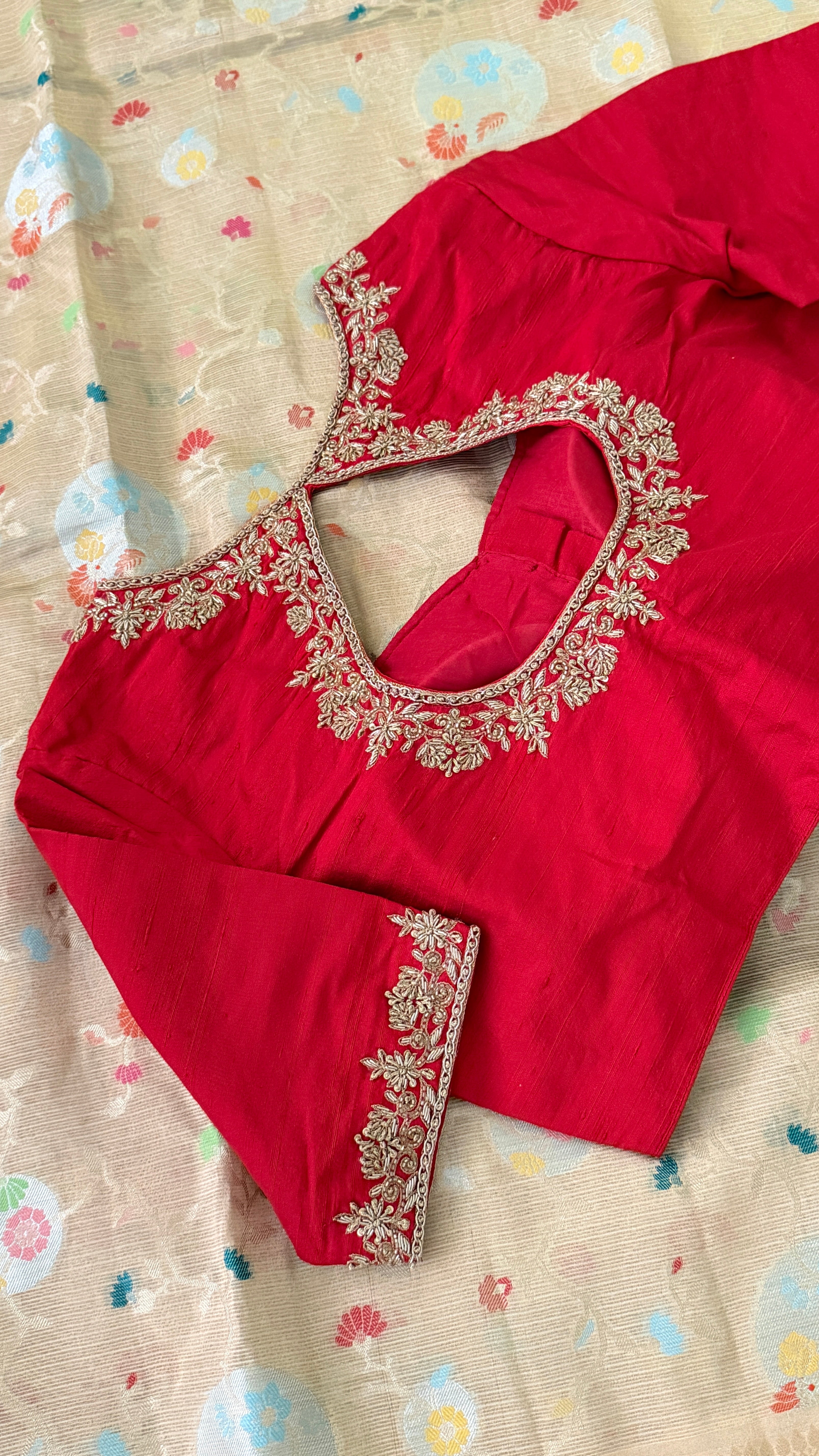 Red Zardosi Blouse
