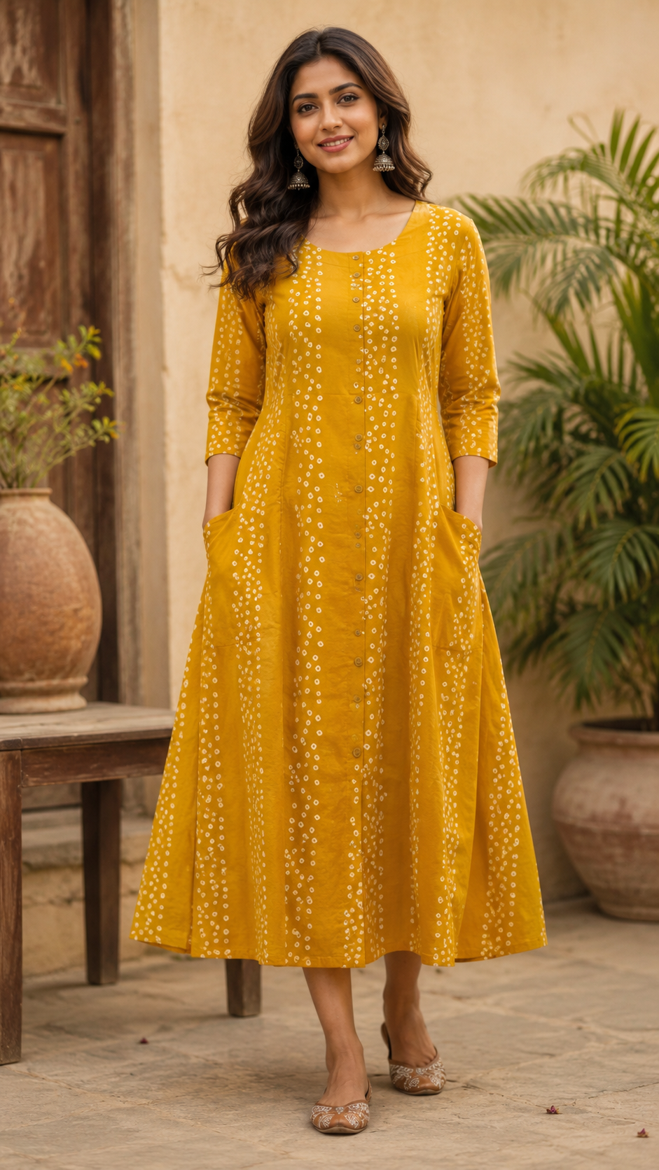 Mustard Cotton Midi
