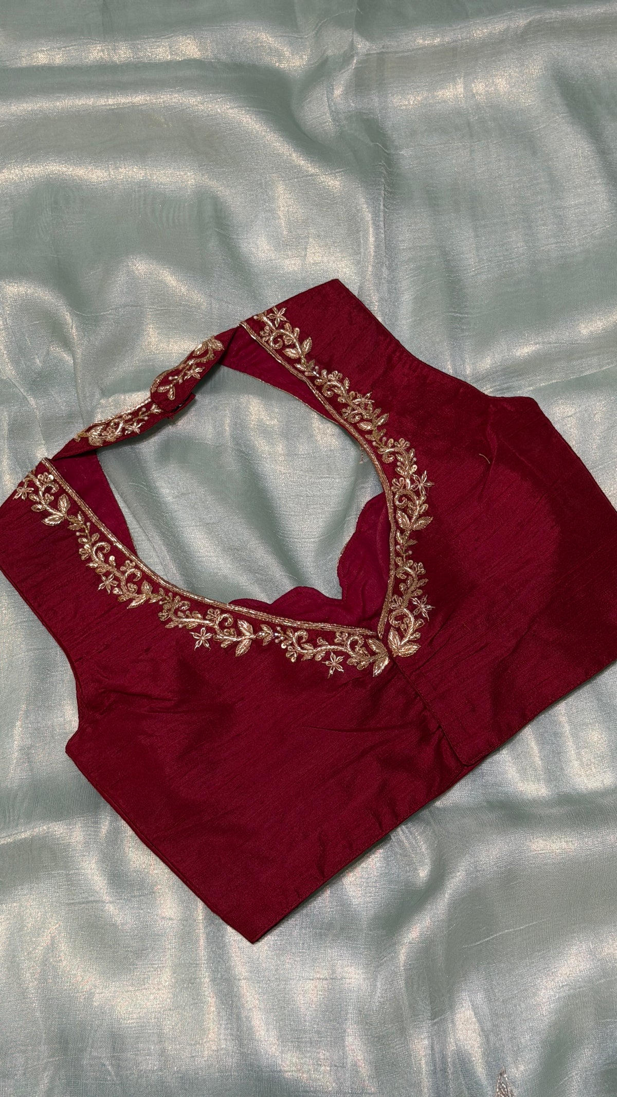 Maroon Raw Silk Blouse