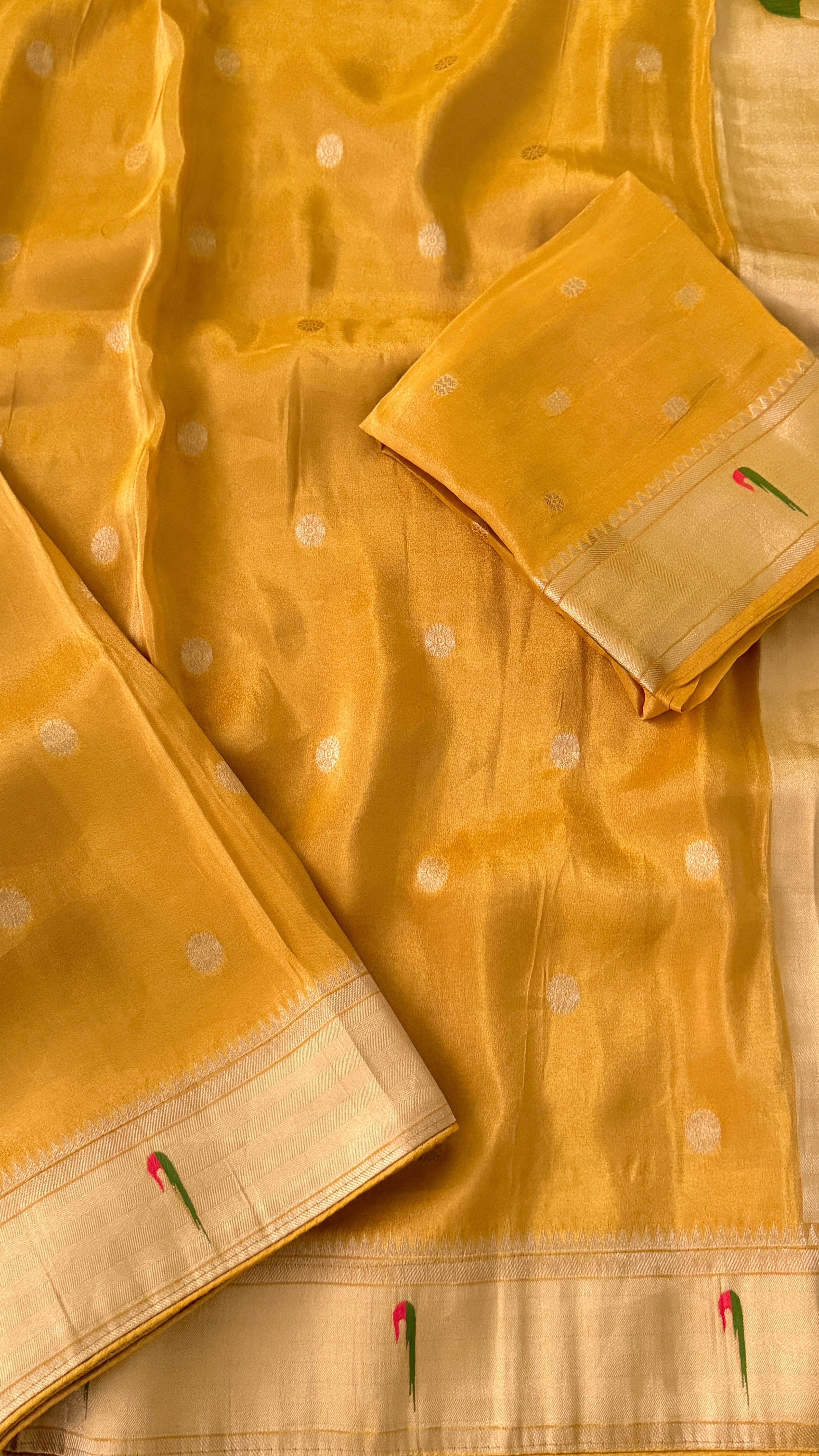 Mustard Tissue Silk Saree