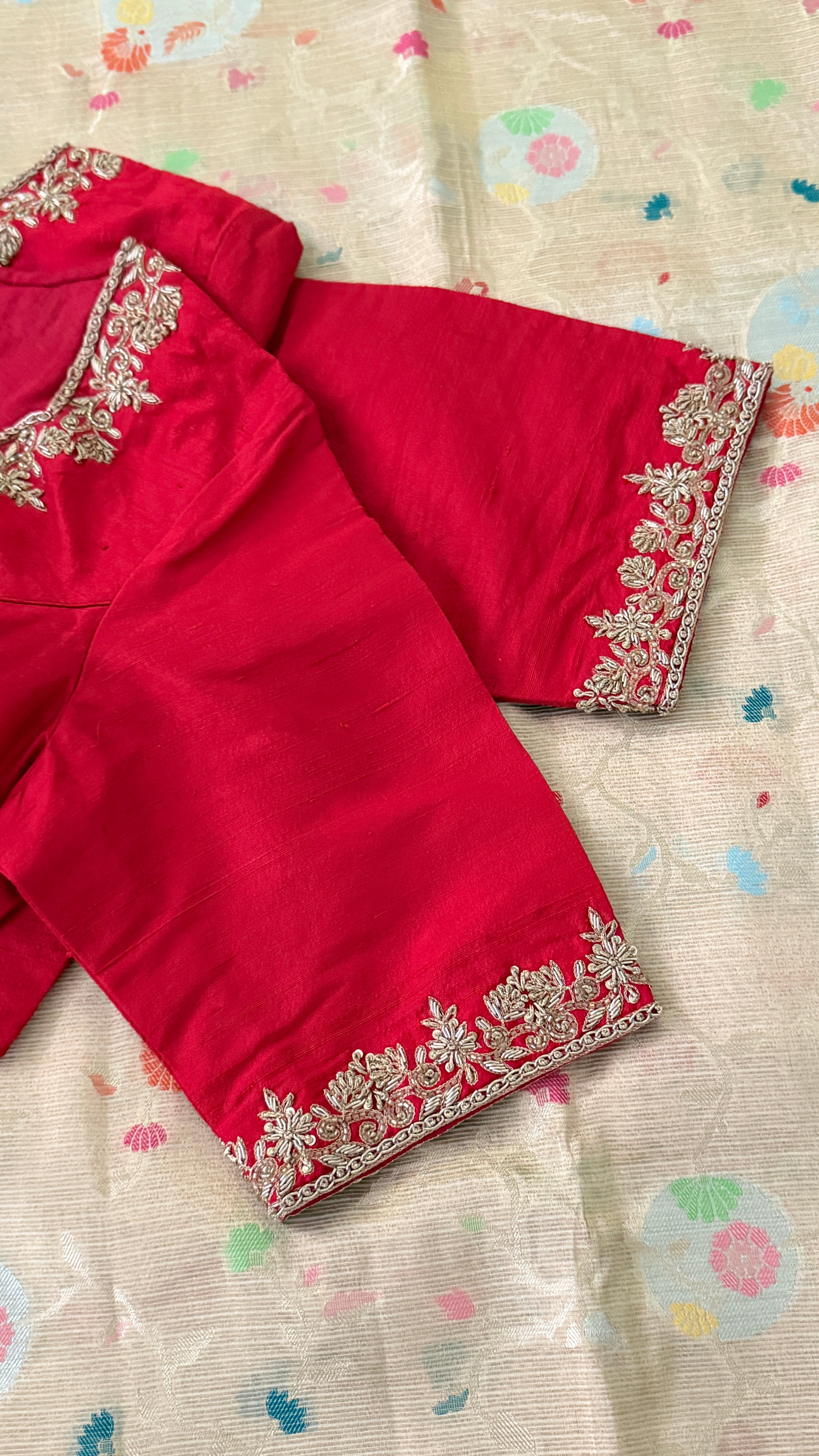 Red Zardosi Blouse