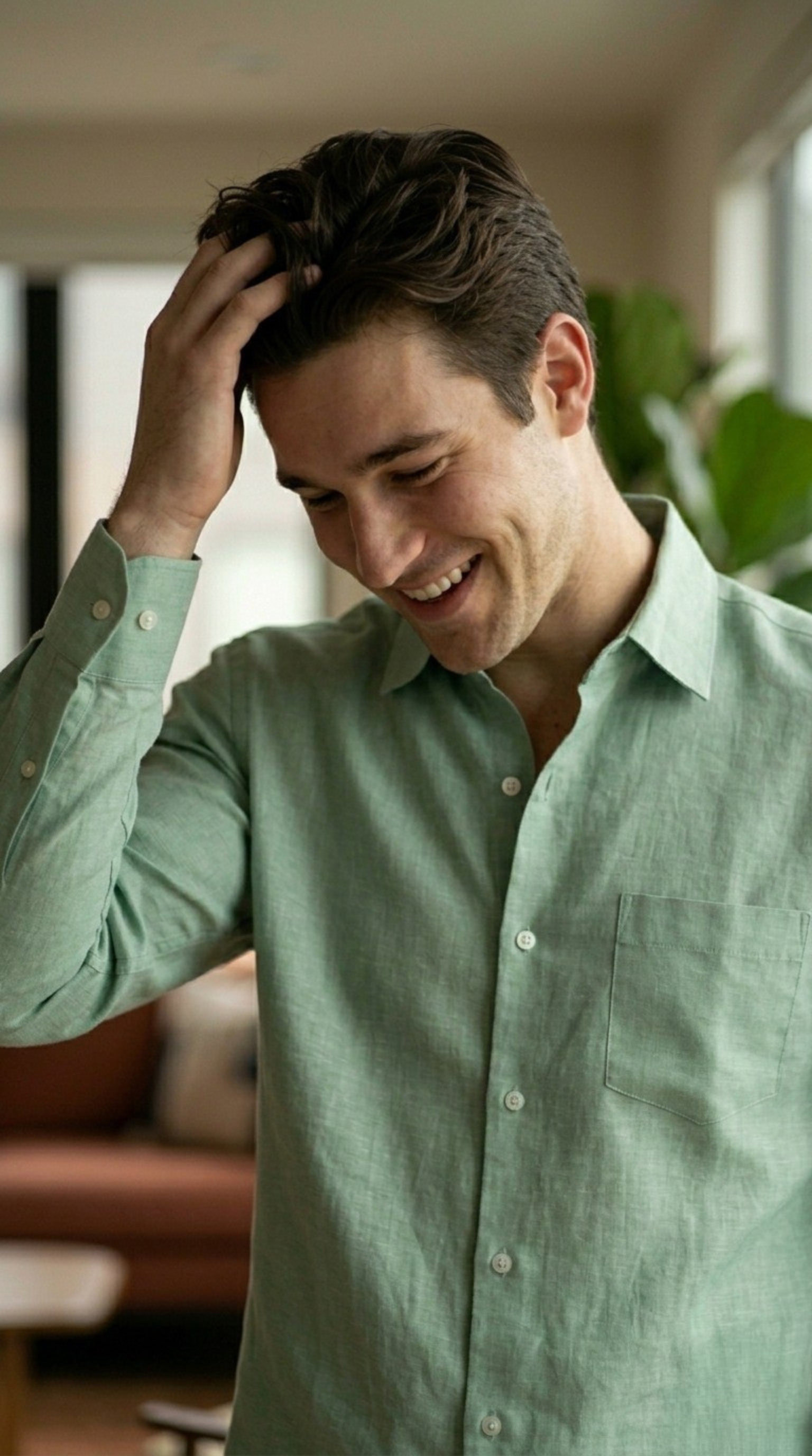 Teal Green Linen Shirt