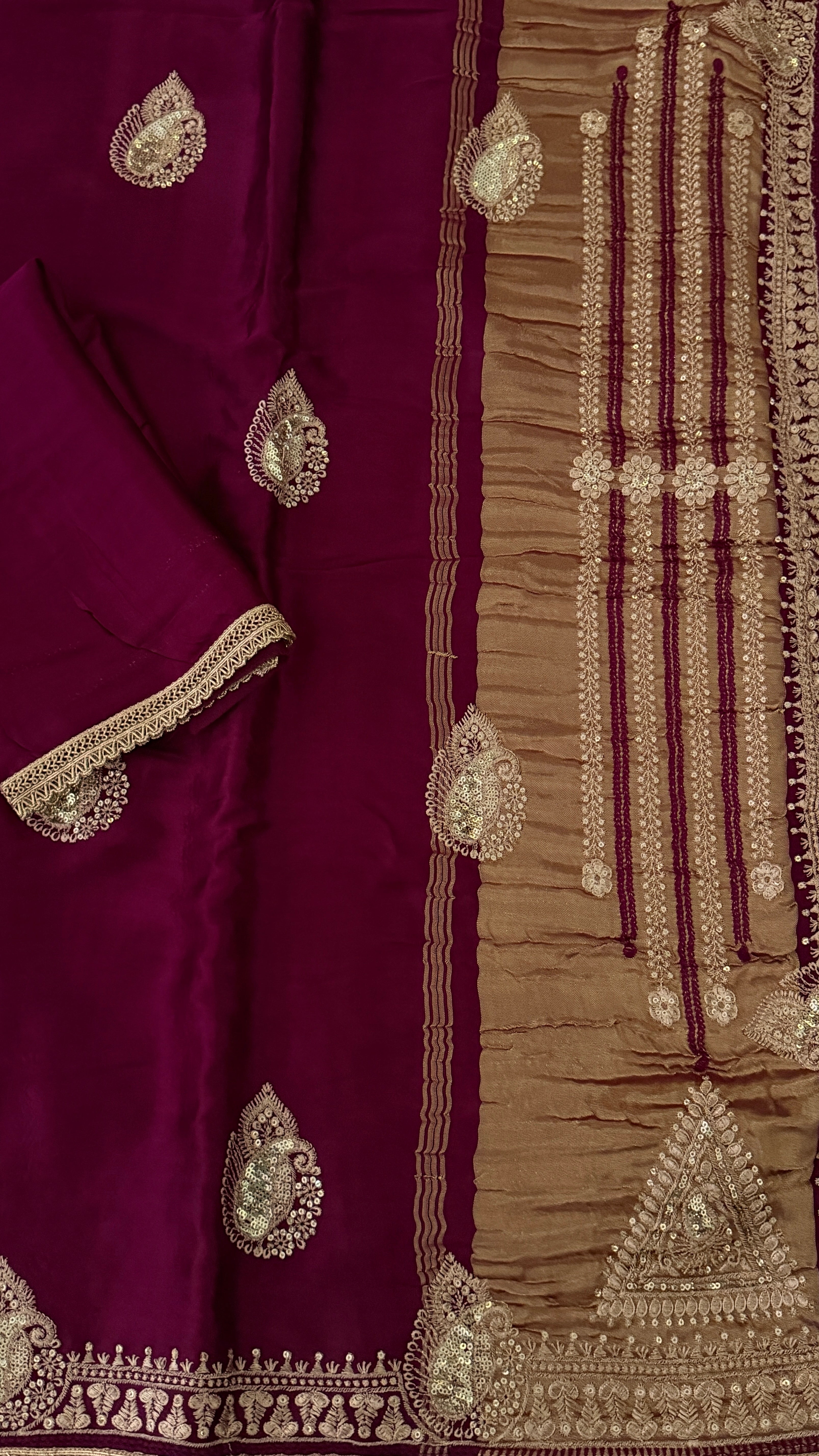 Wine Gaji Silk Saree
