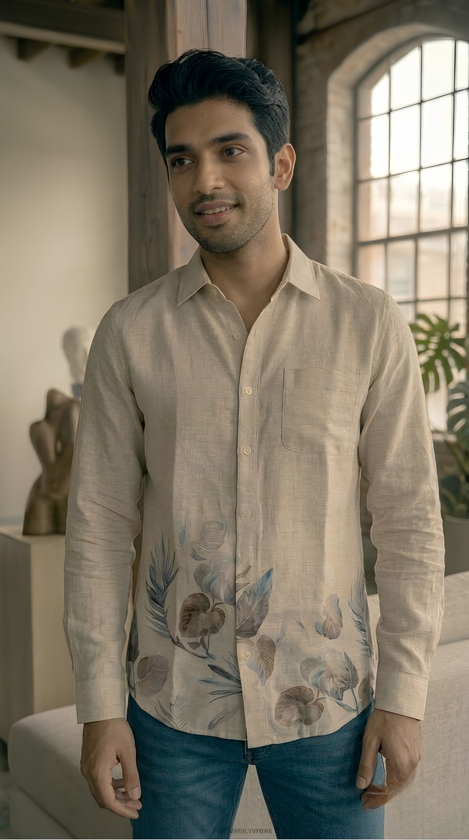 Beige Linen Shirt