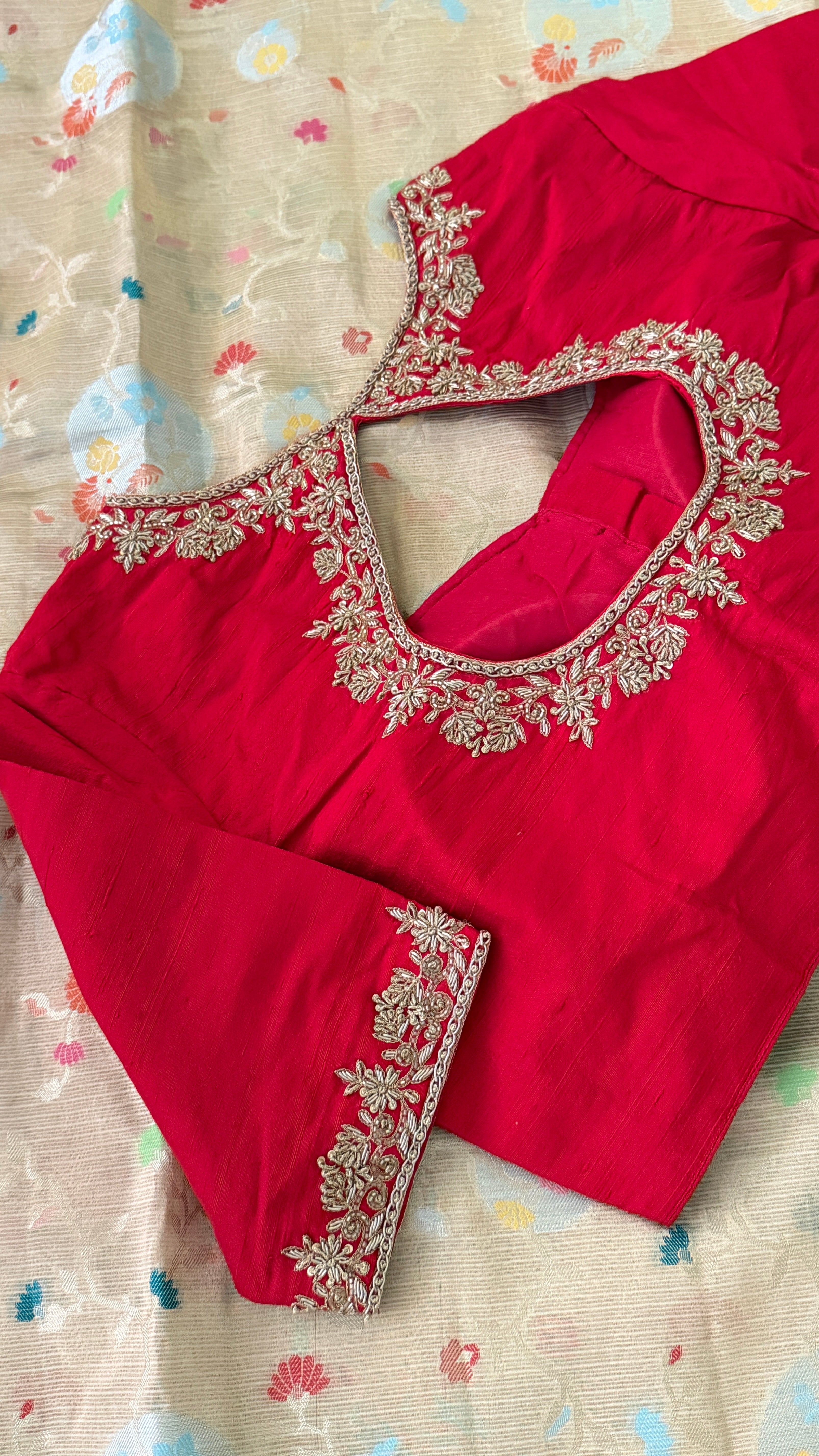 Red Zardosi Blouse