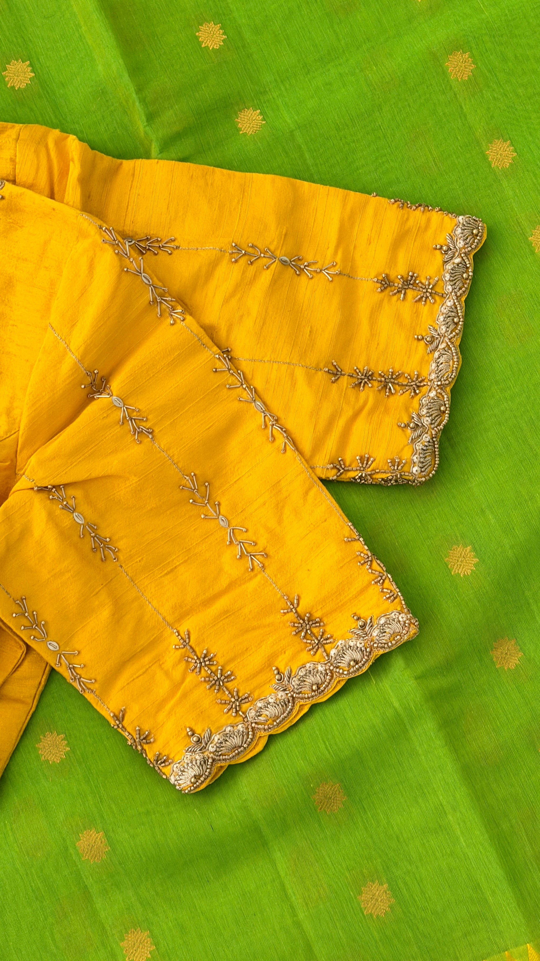 Yellow Vine Sleeve Blouse