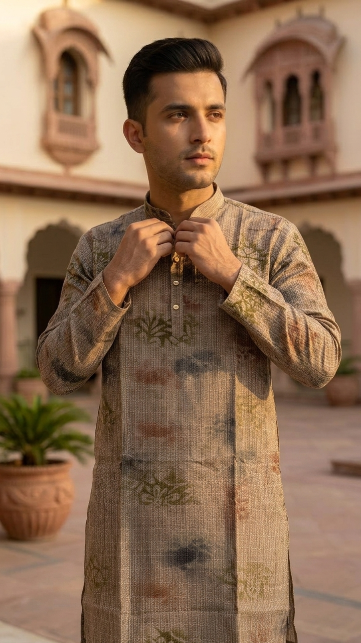 Elegant Beige Kurta Set