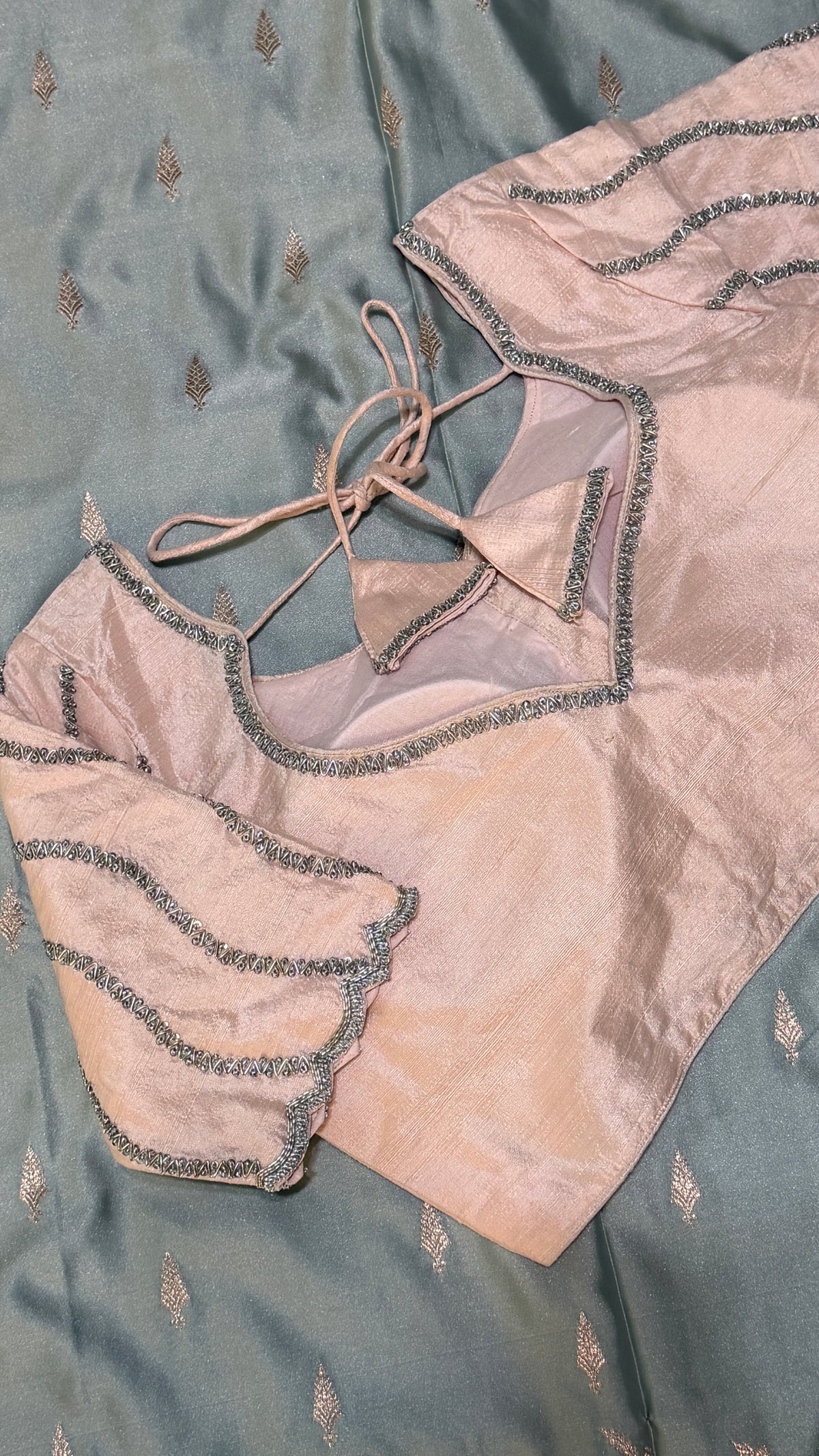 Blush Pink Raw Silk Blouse