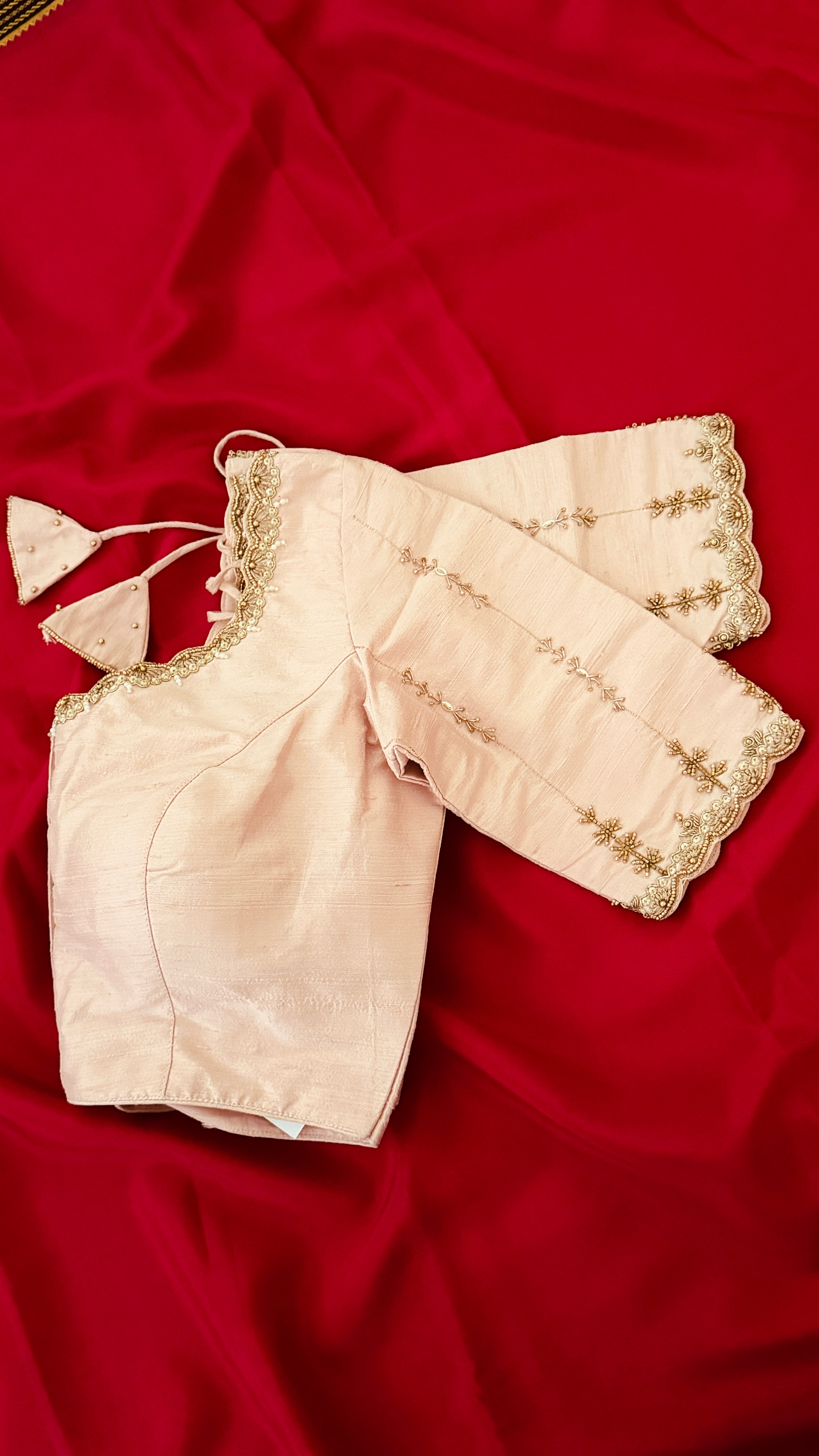 Baby Pink Vine Sleeve Blouse