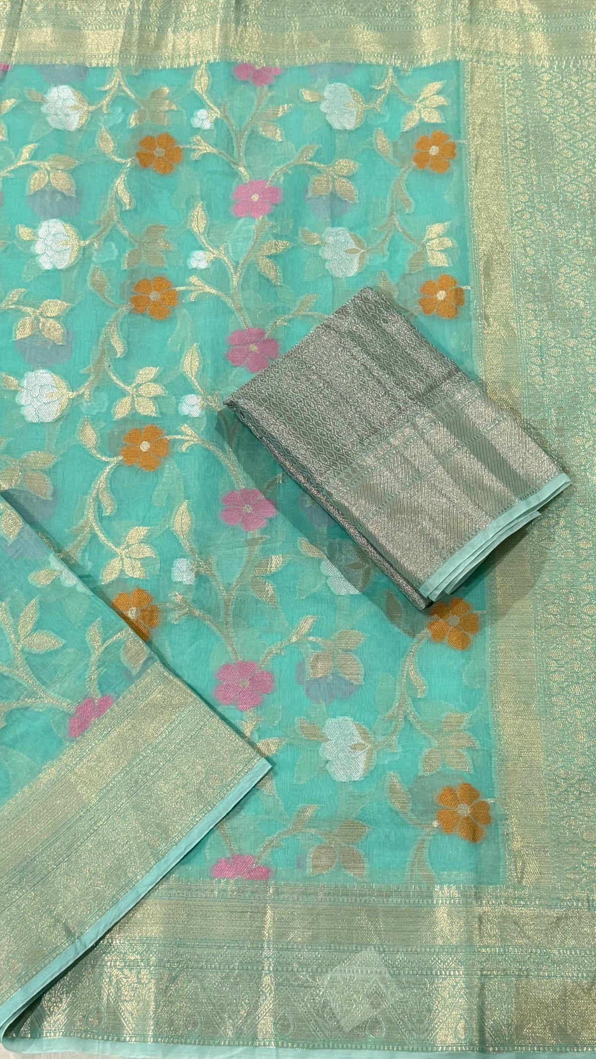 Blue Chanderi Silk Saree
