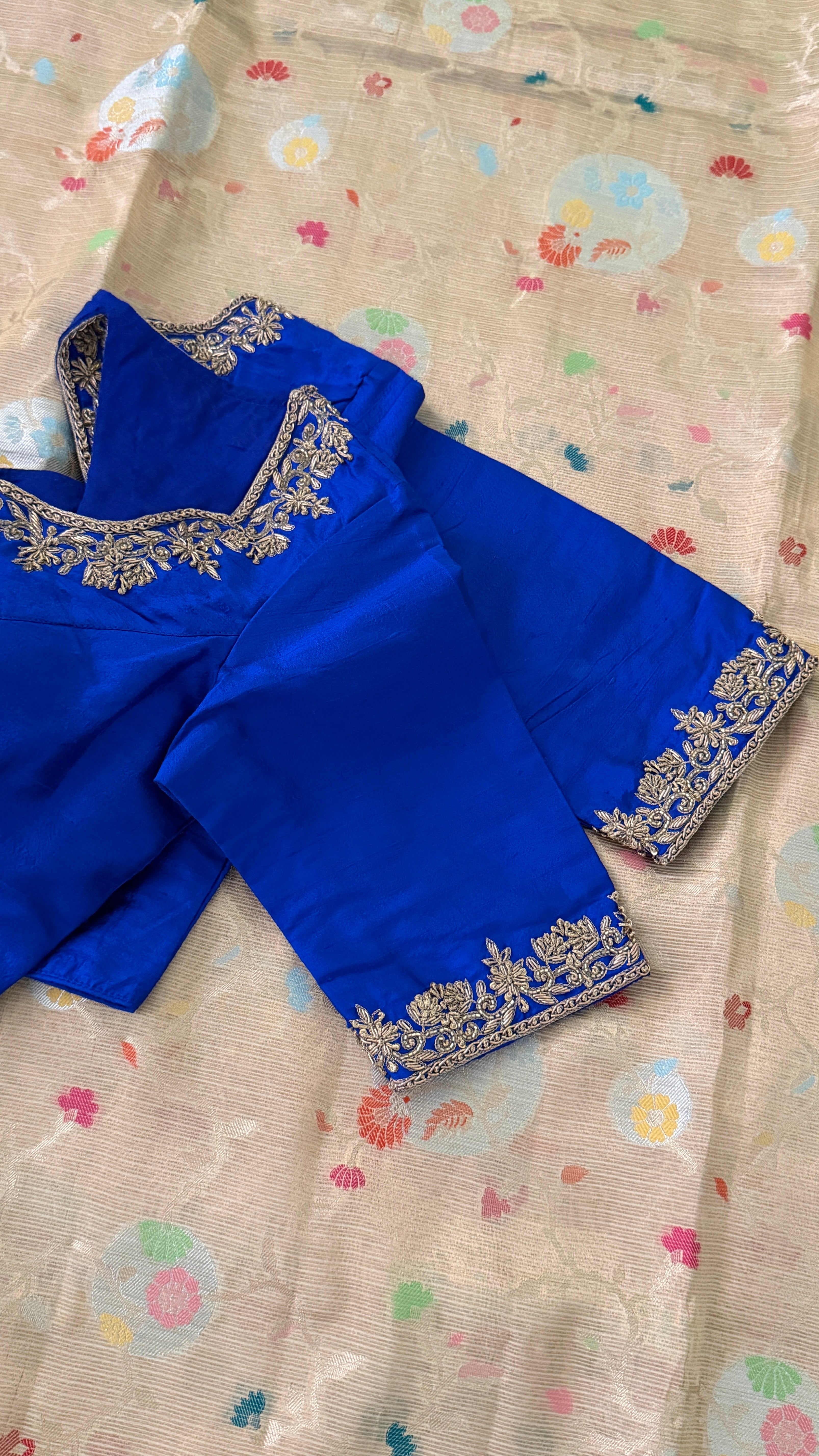 Royal Blue Zardosi Blouse