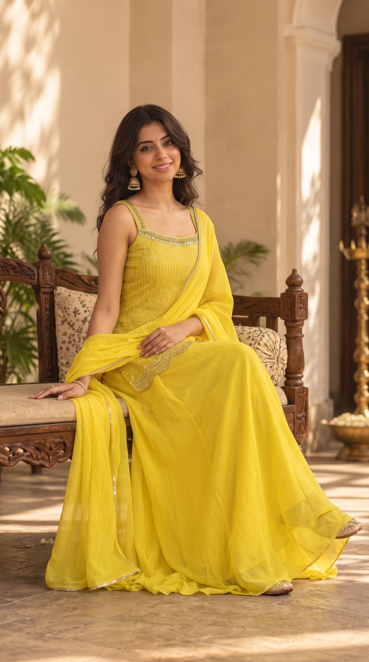 Yellow Sharara Suit