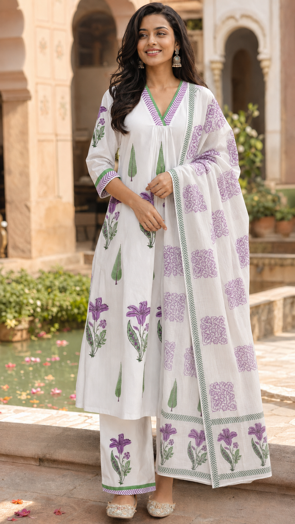 White Cotton Salwar Suit