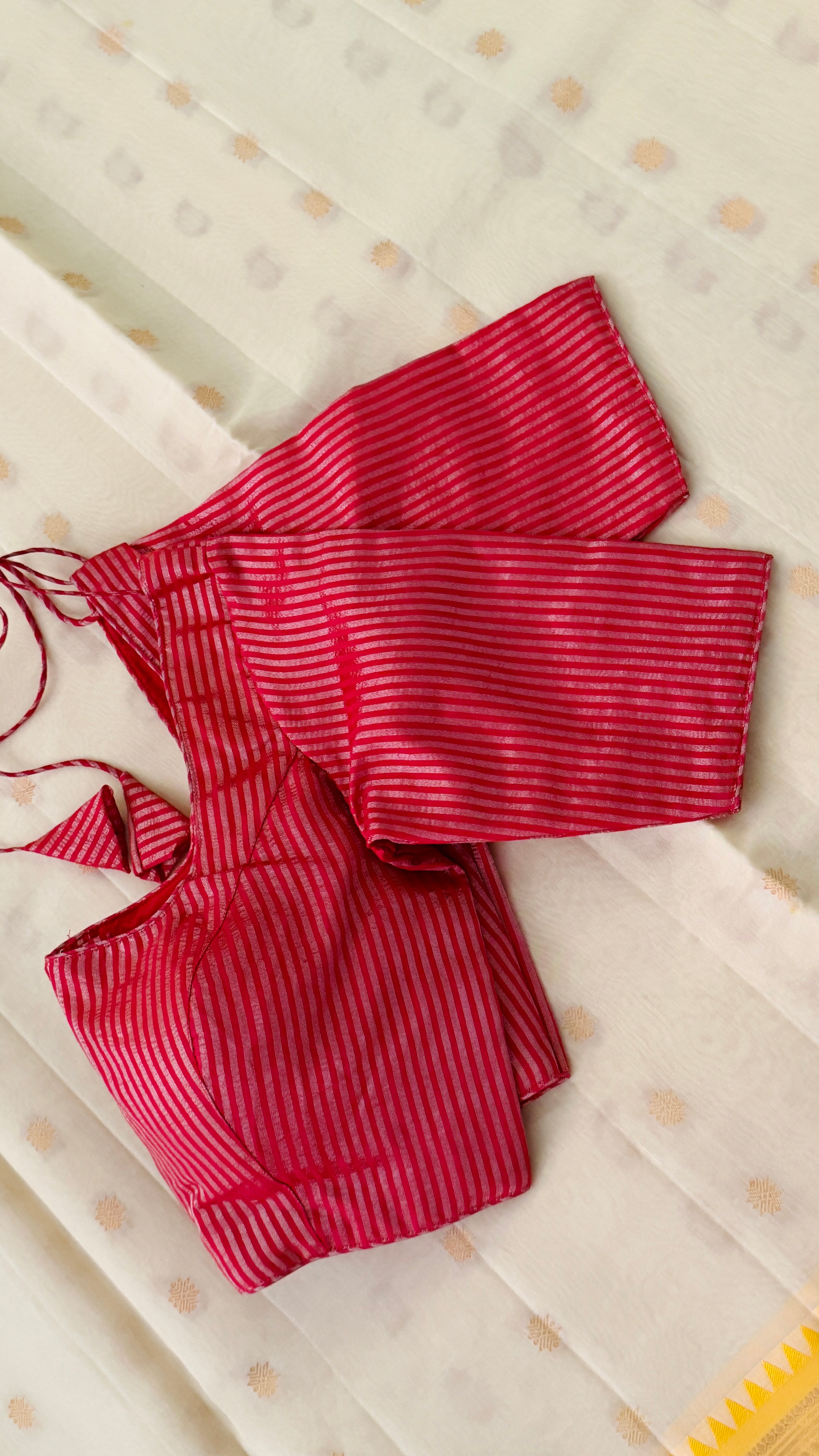 Red & Gold Stripe Blouse