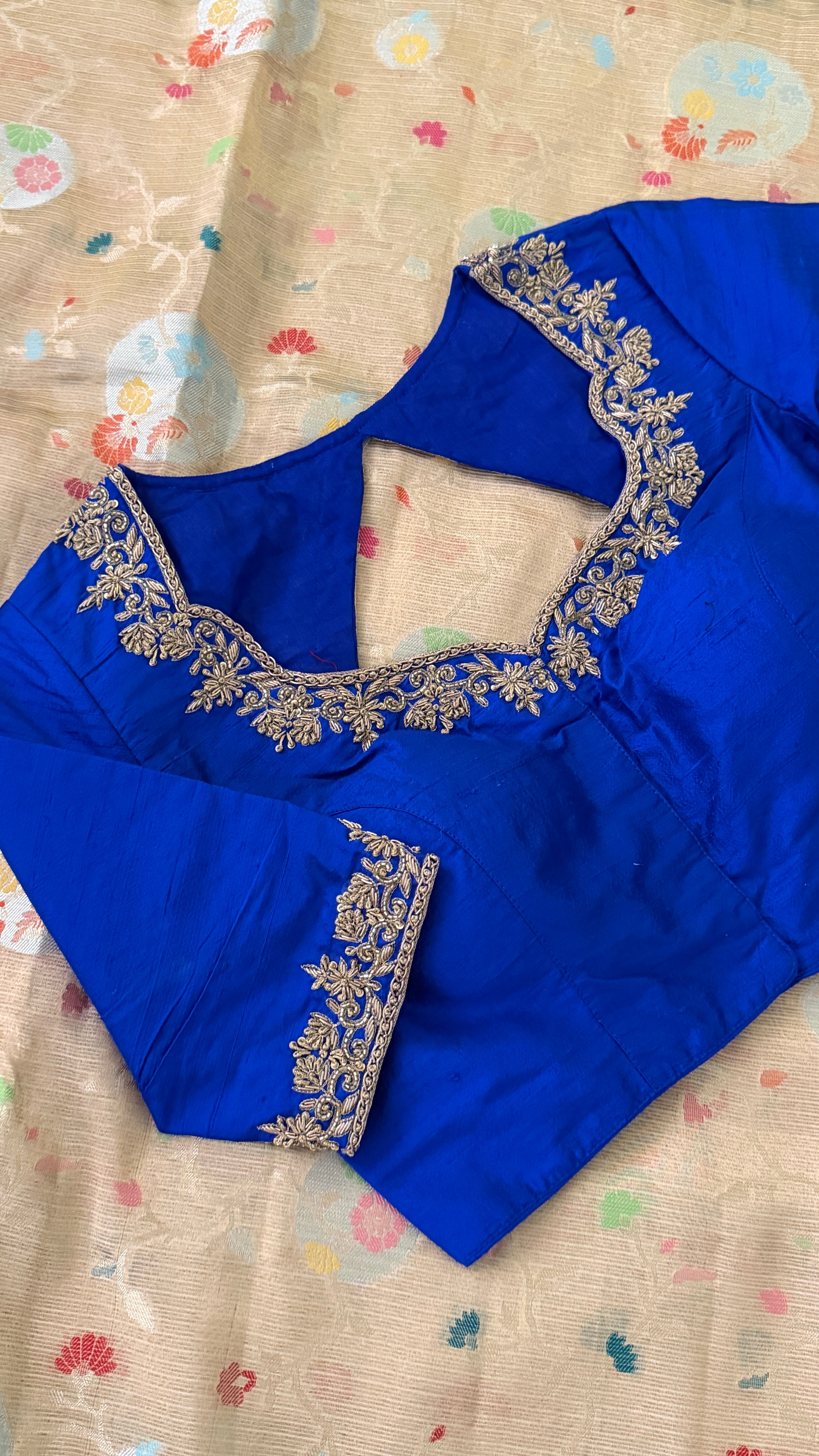 Royal Blue Zardosi Blouse