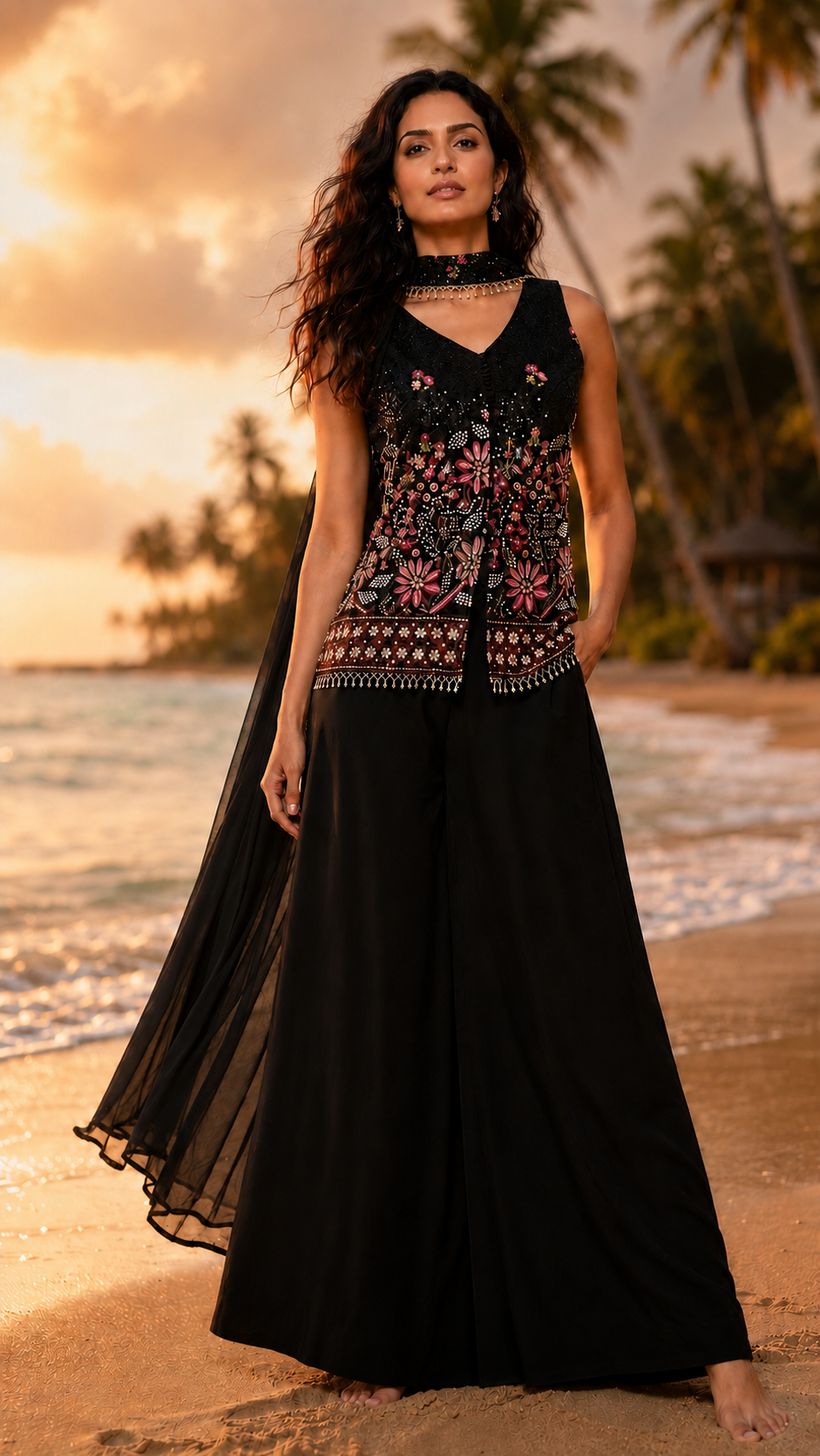 Black Georgette Sharara Suit
