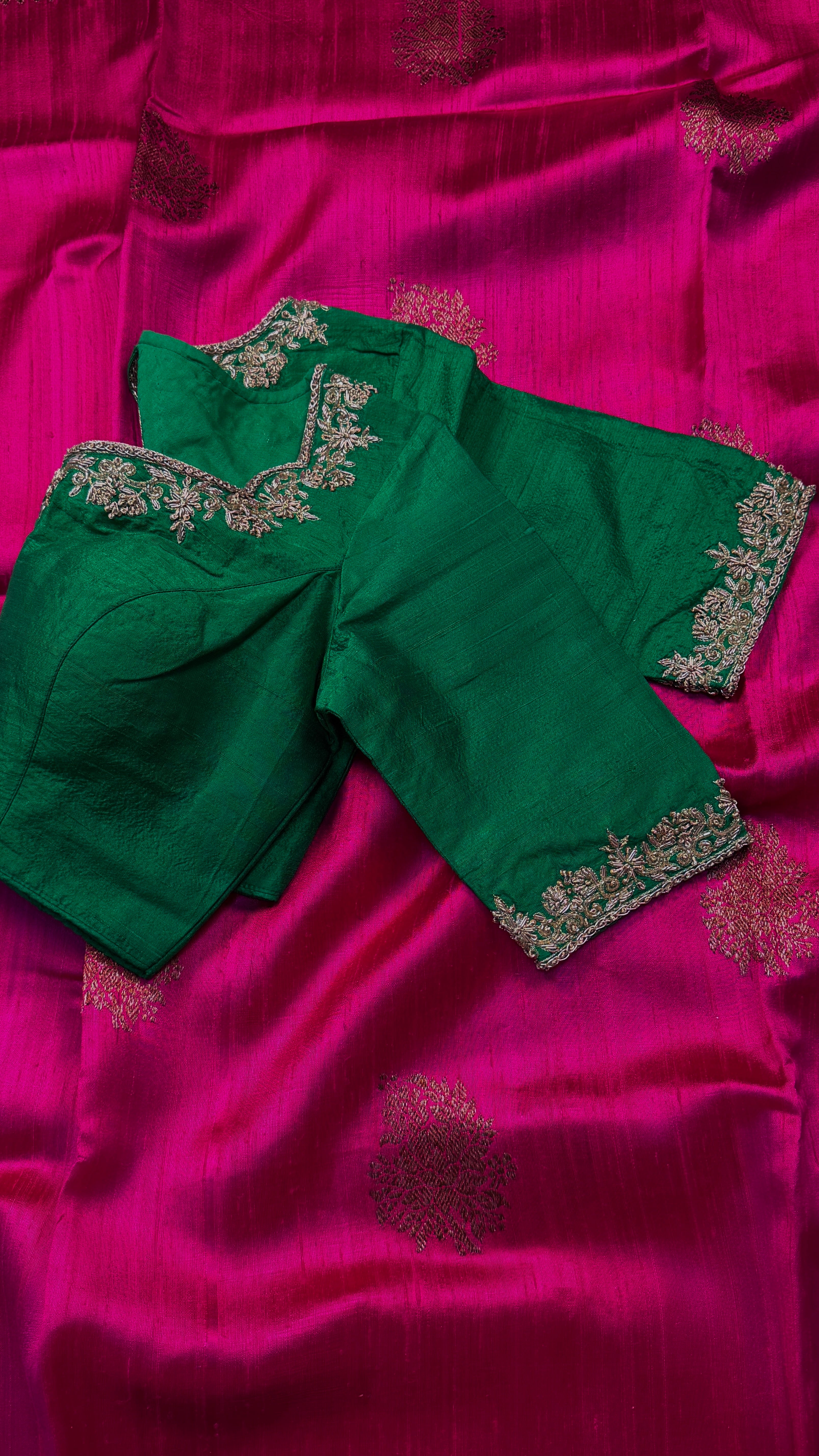 Bottle Green Zardosi Blouse